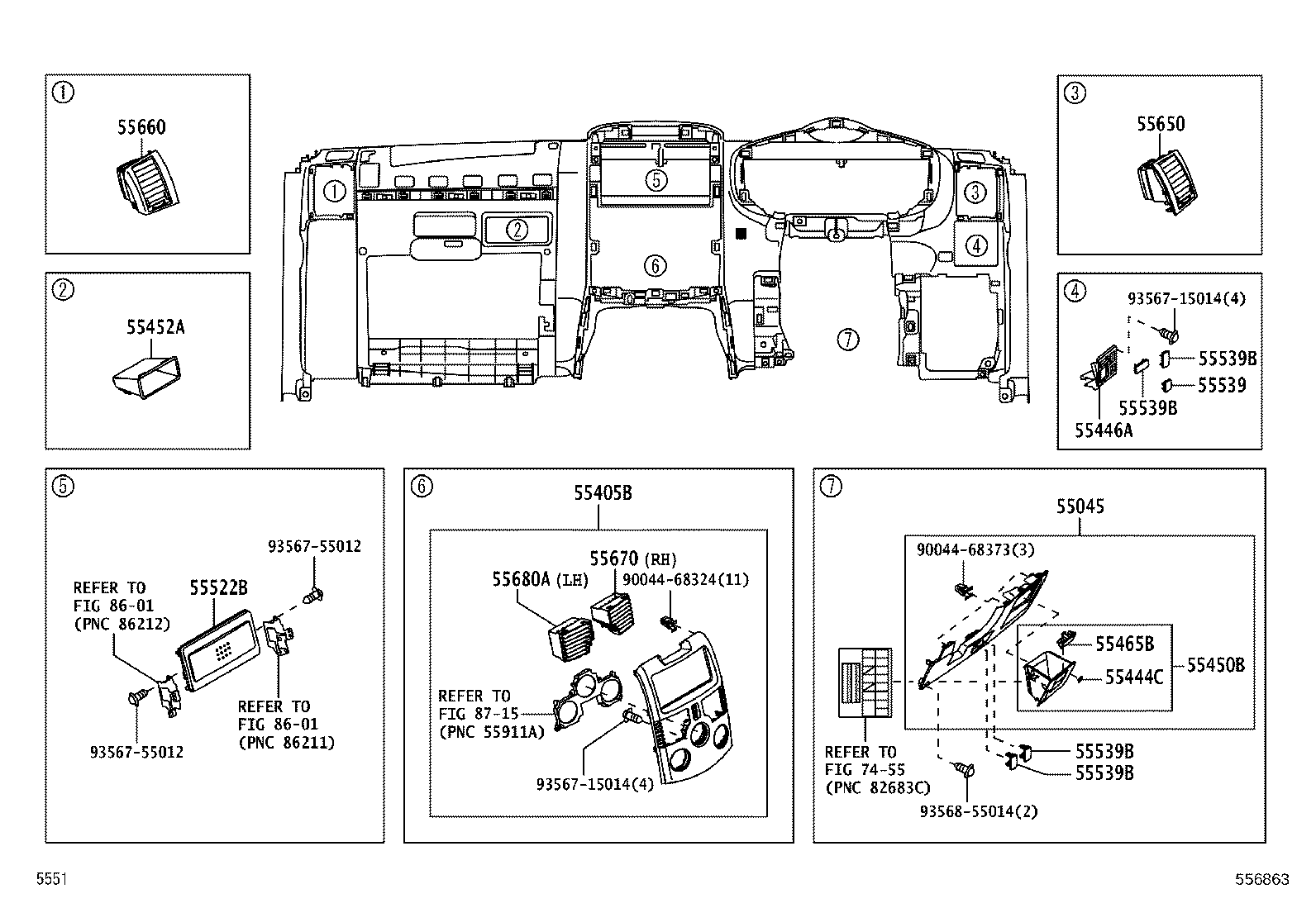 55405-B4010 PANEL SUB-ASSY, INSTRUMENT CLUSTER FINISH, CENTER product image