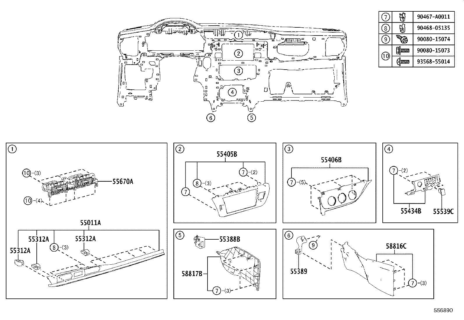 55405-02B30 PANEL SUB-ASSY, INSTRUMENT CLUSTER FINISH, CENTER product image