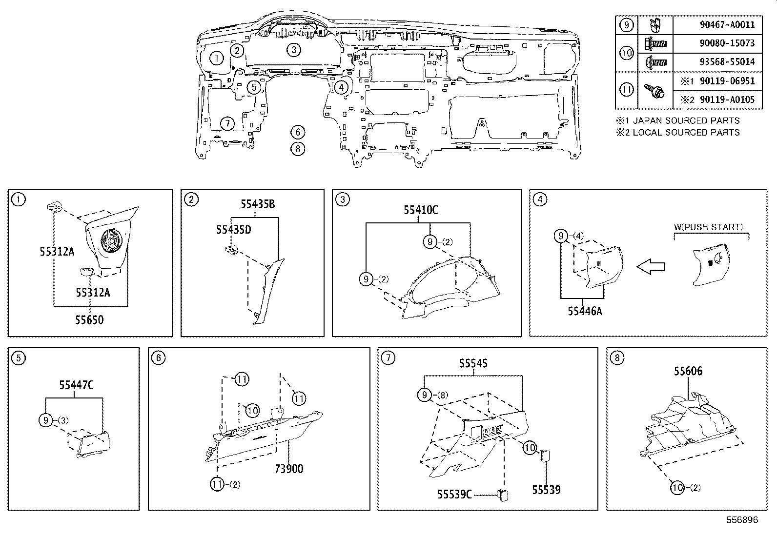 55405-02B30 PANEL SUB-ASSY, INSTRUMENT CLUSTER FINISH, CENTER product image