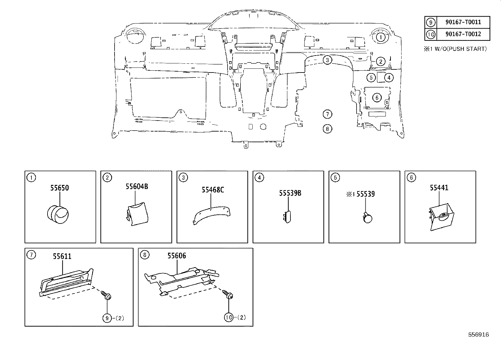 55306-0D130 BRACE SUB-ASSY, INSTRUMENT PANEL, NO.1 product image