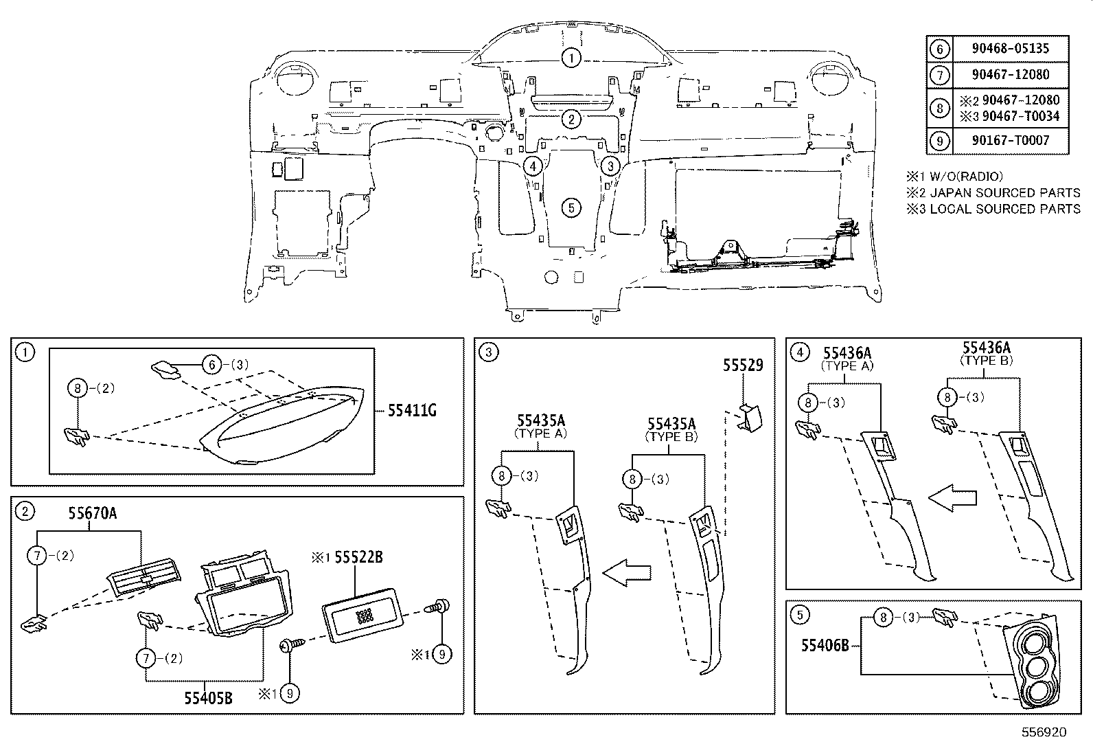 55306-0D130 BRACE SUB-ASSY, INSTRUMENT PANEL, NO.1 product image