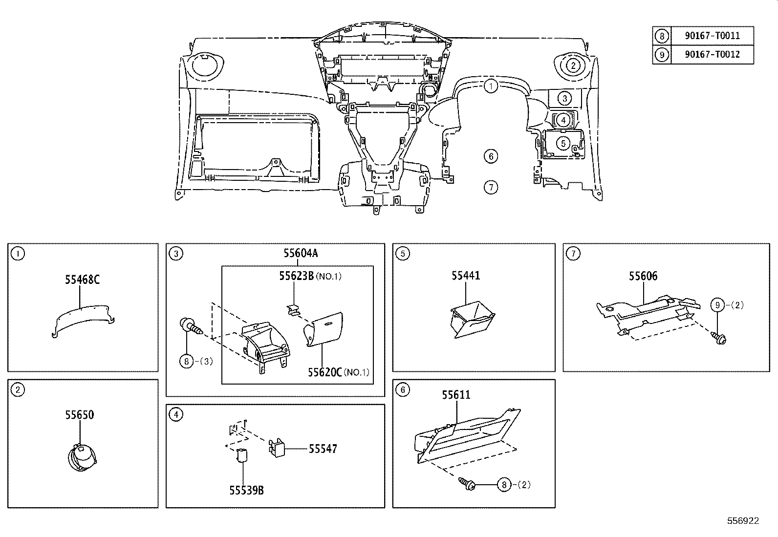 55302-0D080-B0 PANEL SUB-ASSY, INSTRUMENT, UPPER product image