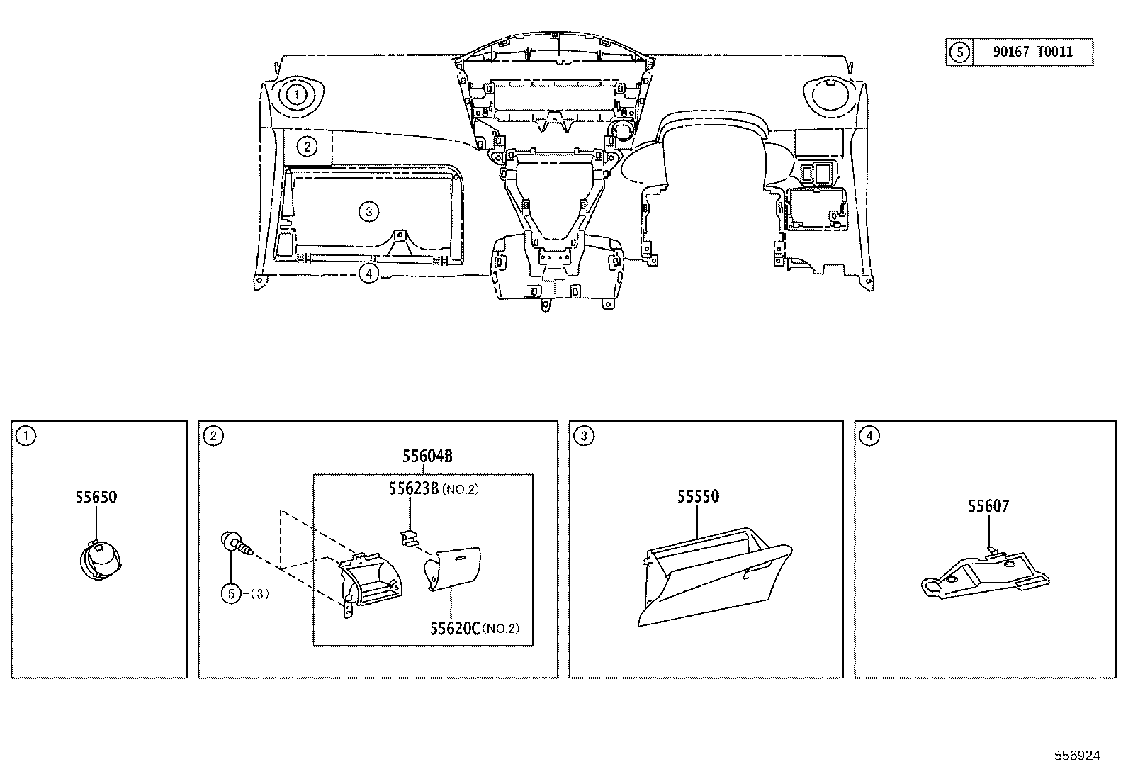 55302-0D080-B0 PANEL SUB-ASSY, INSTRUMENT, UPPER product image
