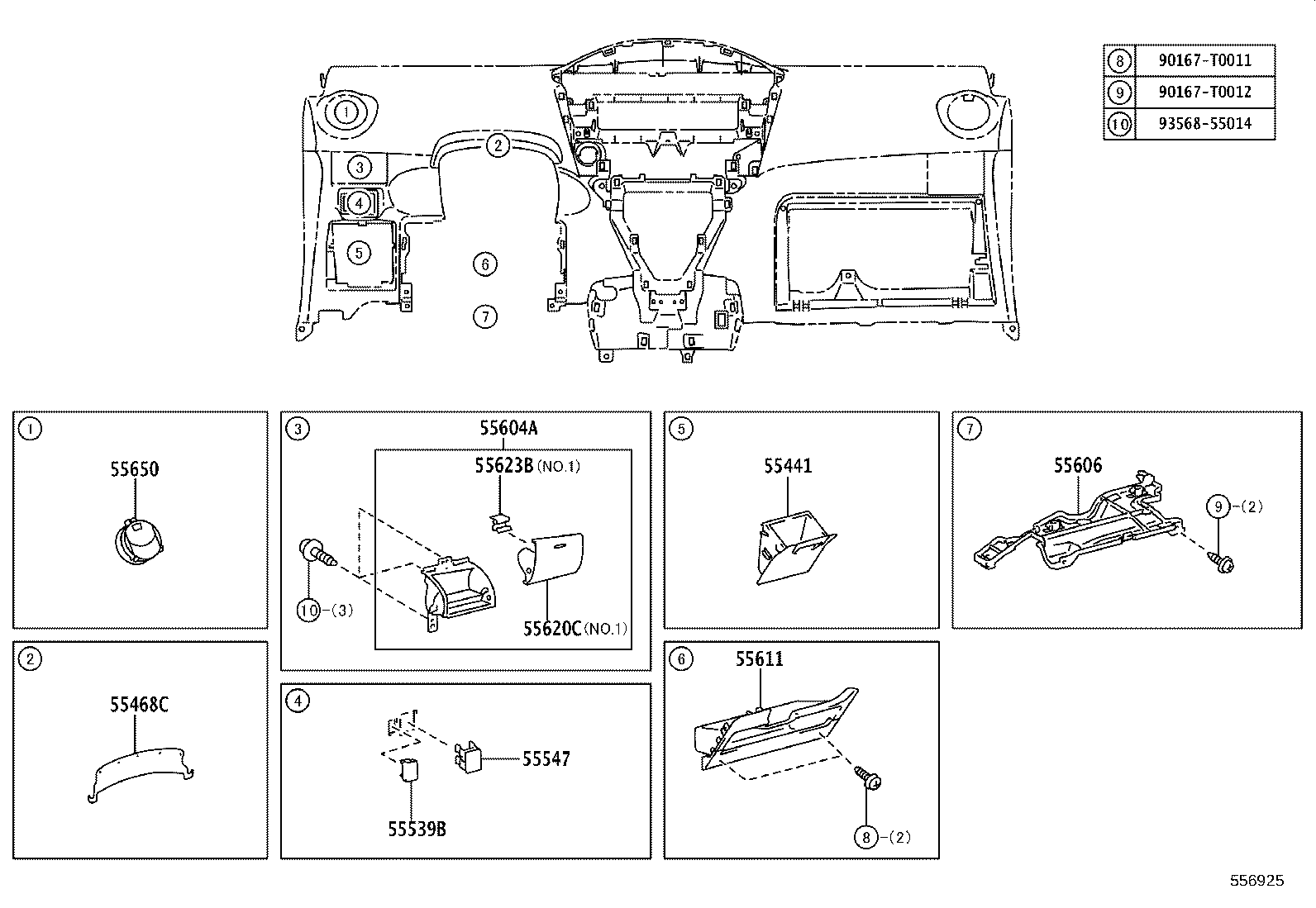 55302-0D080-B0 PANEL SUB-ASSY, INSTRUMENT, UPPER product image