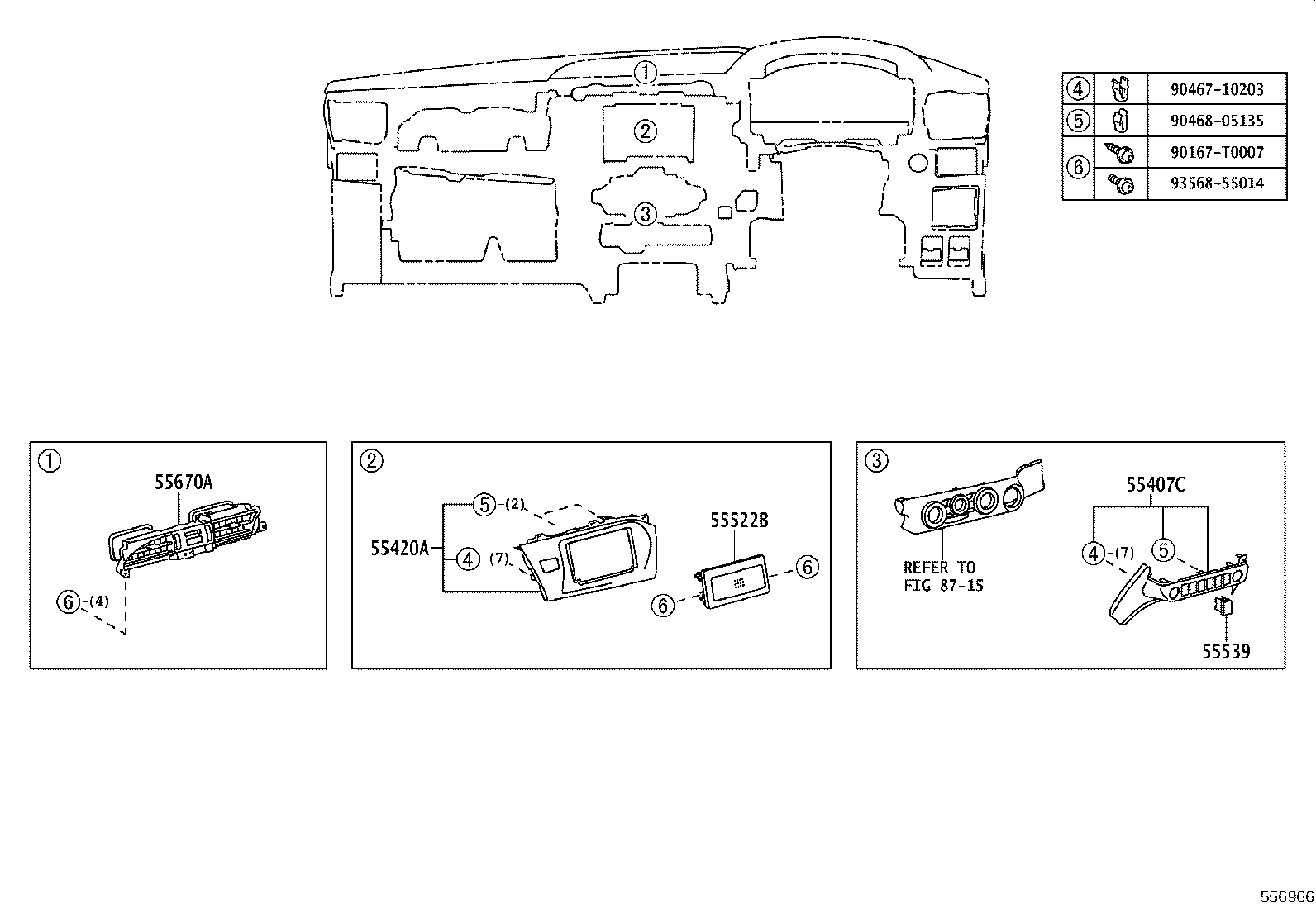55054-0K050 STOPPER SUB-ASSY, GLOVE COMPARTMENT DOOR product image