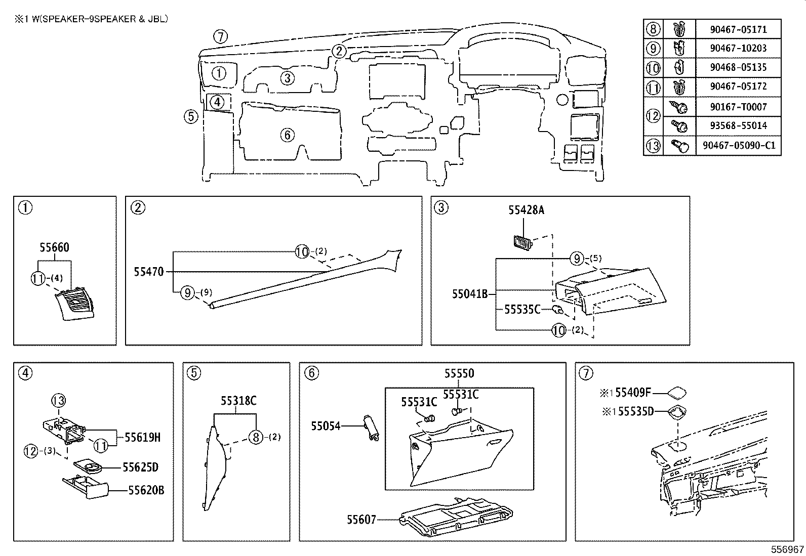55054-0K050 STOPPER SUB-ASSY, GLOVE COMPARTMENT DOOR product image