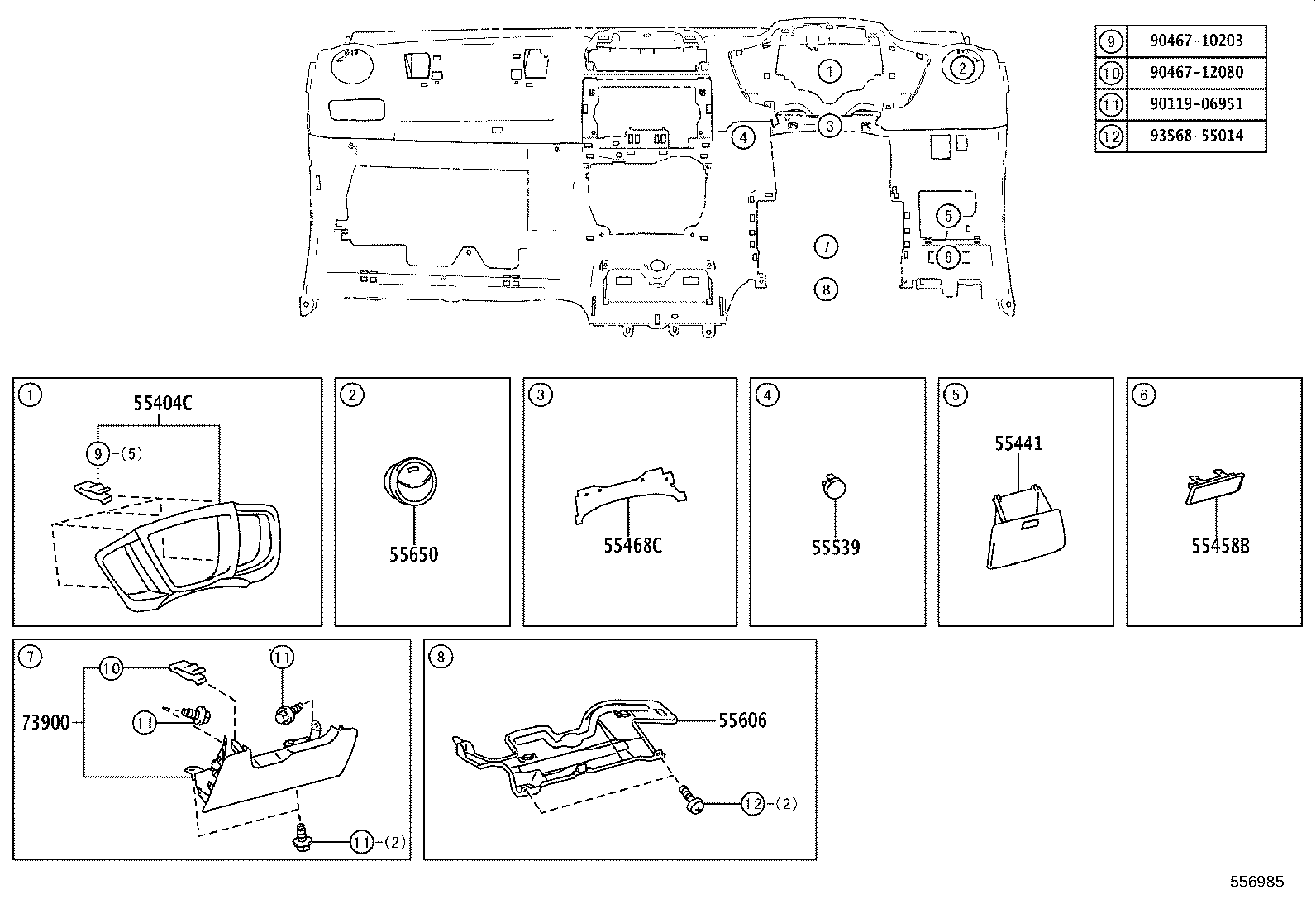 55302-52090-B0 PANEL SUB-ASSY, INSTRUMENT, UPPER product image
