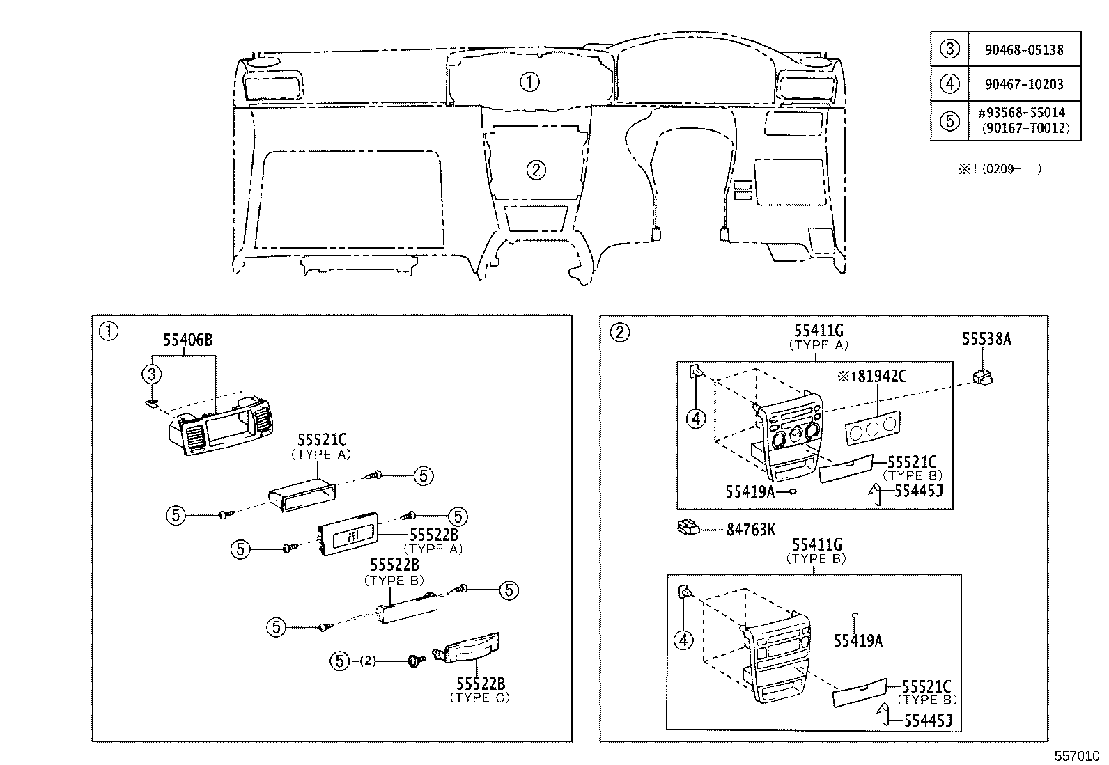 55302-12010-E0 PANEL SUB-ASSY, INSTRUMENT, UPPER product image