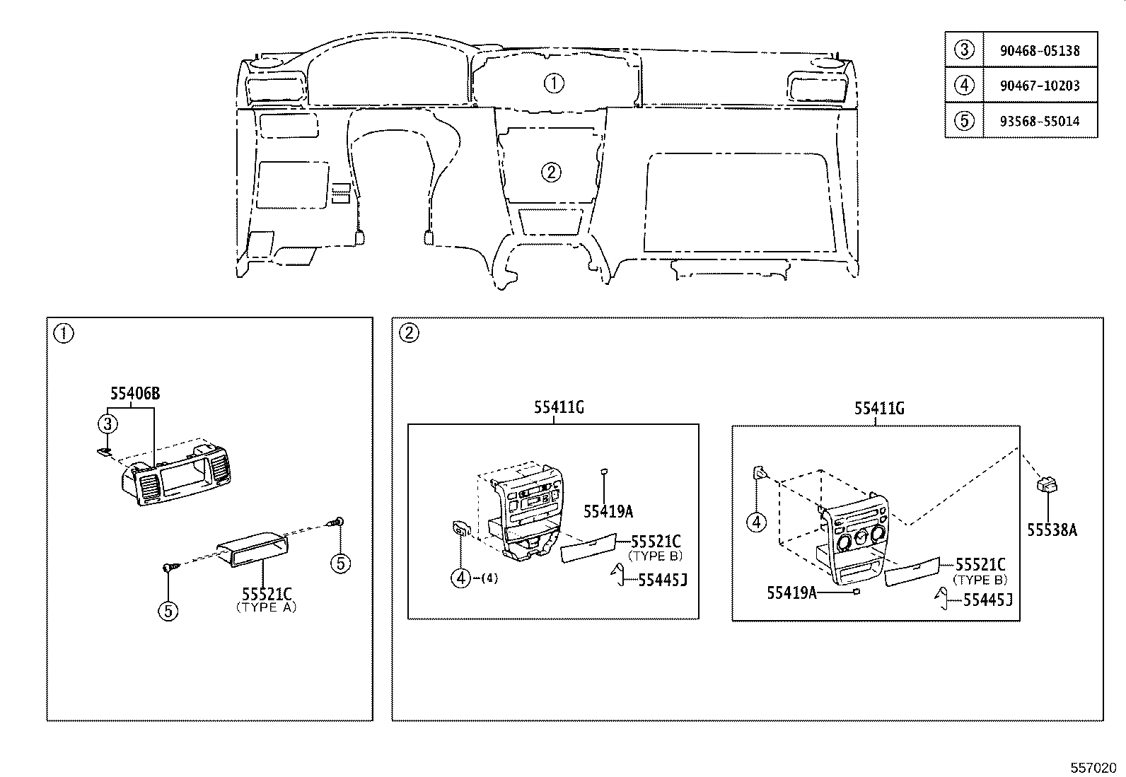 55302-02040-B0 PANEL SUB-ASSY, INSTRUMENT, UPPER product image