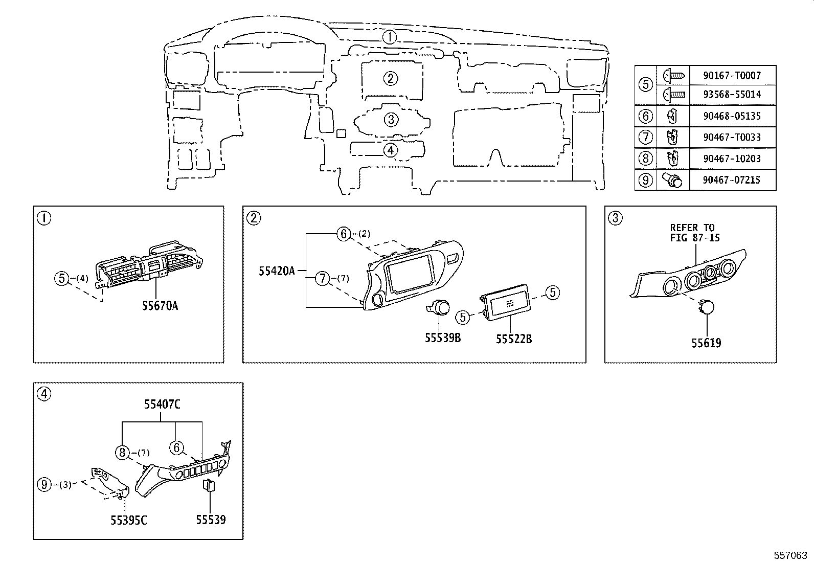 55306-KK040 BRACE SUB-ASSY, INSTRUMENT PANEL, NO.1 product image