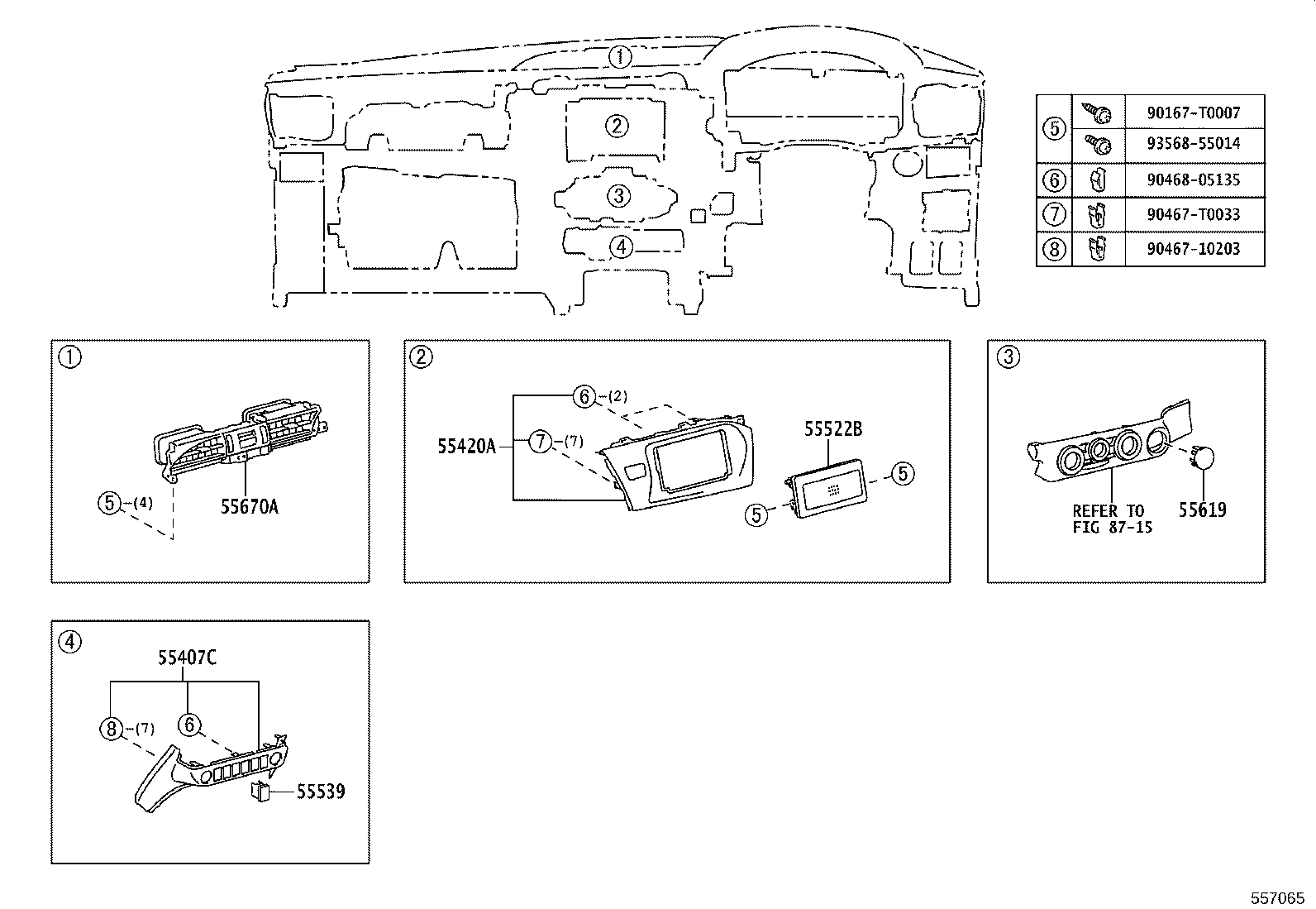 55306-KK040 BRACE SUB-ASSY, INSTRUMENT PANEL, NO.1 product image