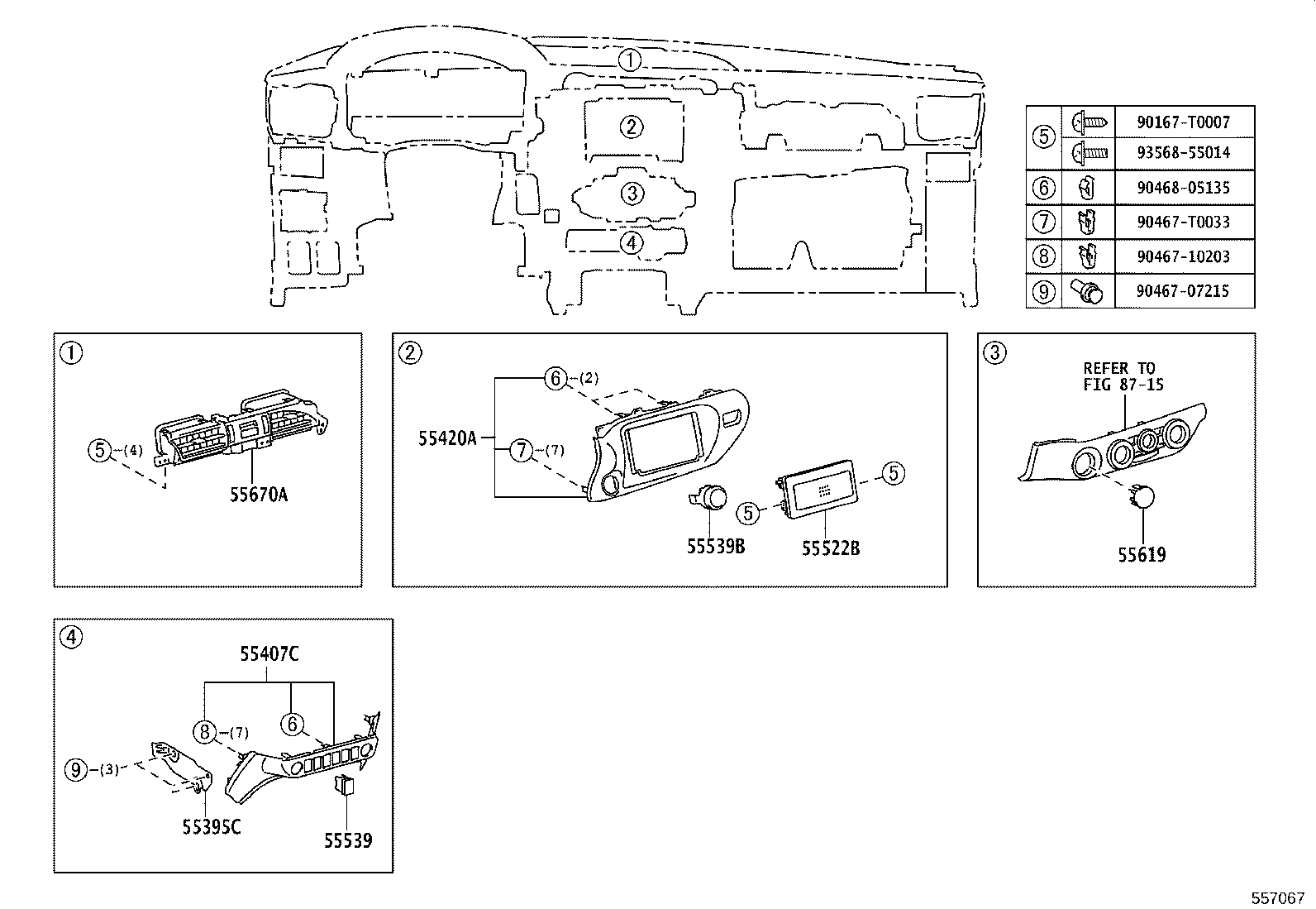 55306-KK030 BRACE SUB-ASSY, INSTRUMENT PANEL, NO.1 product image