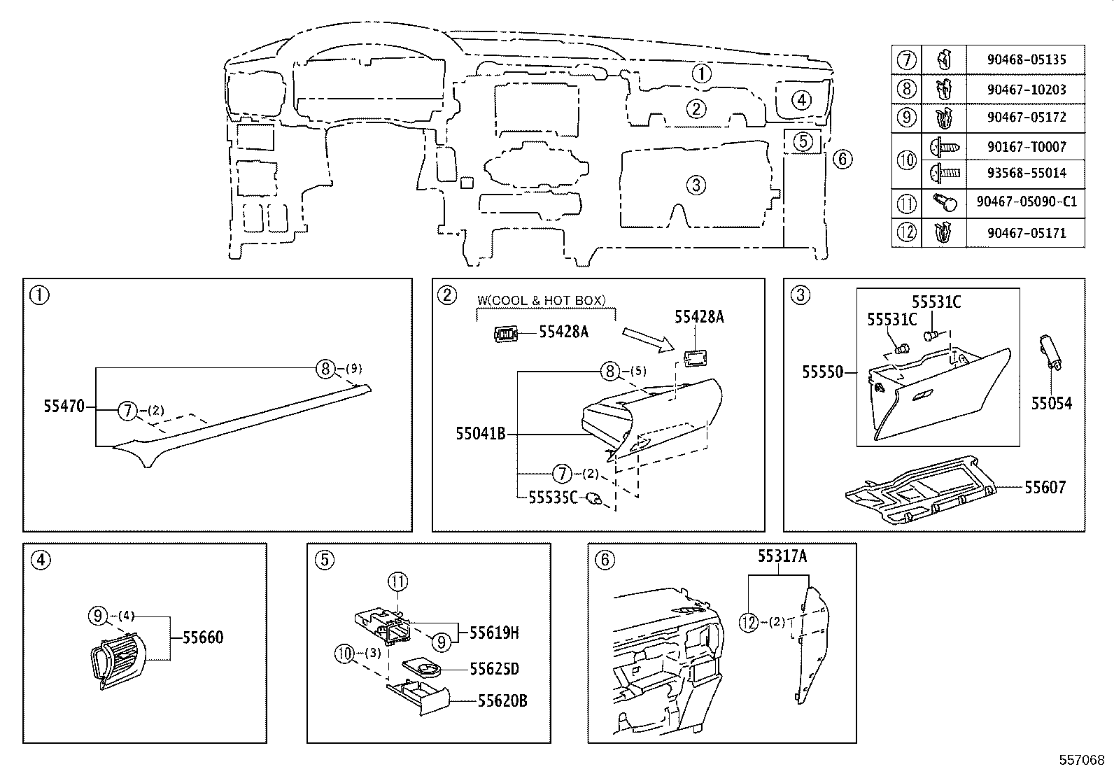 55306-KK030 BRACE SUB-ASSY, INSTRUMENT PANEL, NO.1 product image