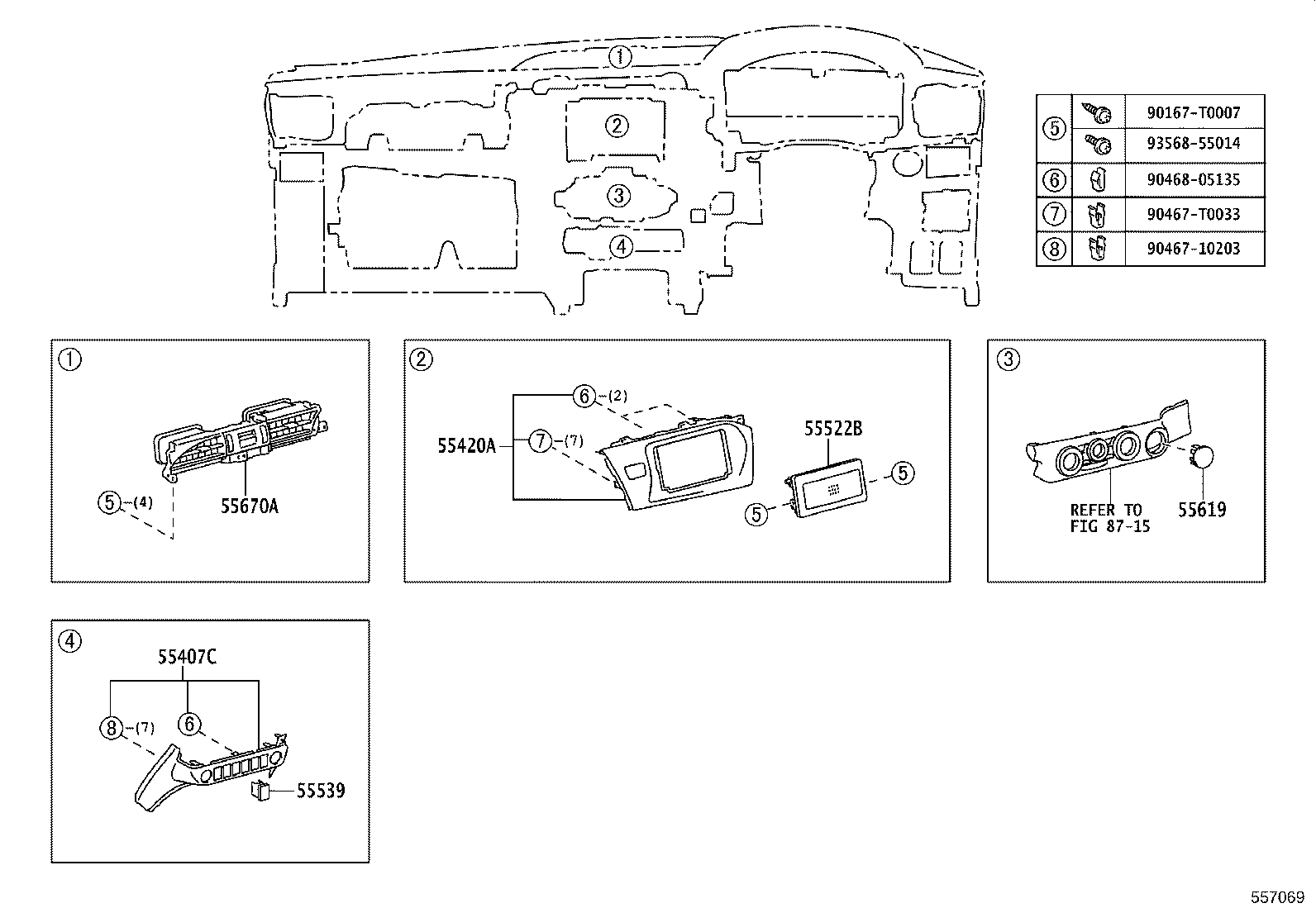 55306-KK030 BRACE SUB-ASSY, INSTRUMENT PANEL, NO.1 product image
