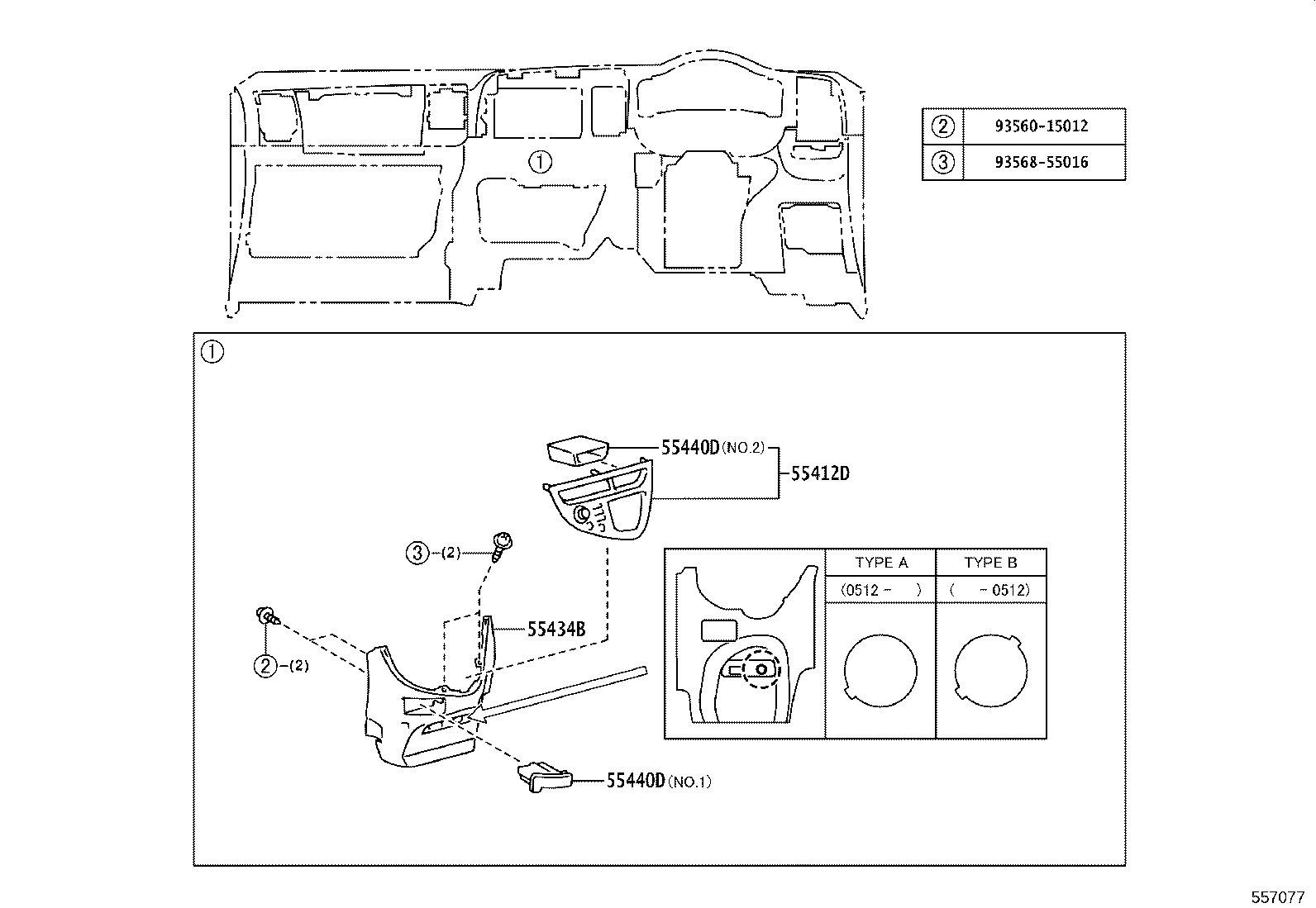 55300-0M030-B0 PANEL SUB-ASSY, INSTRUMENT, UPPER product image
