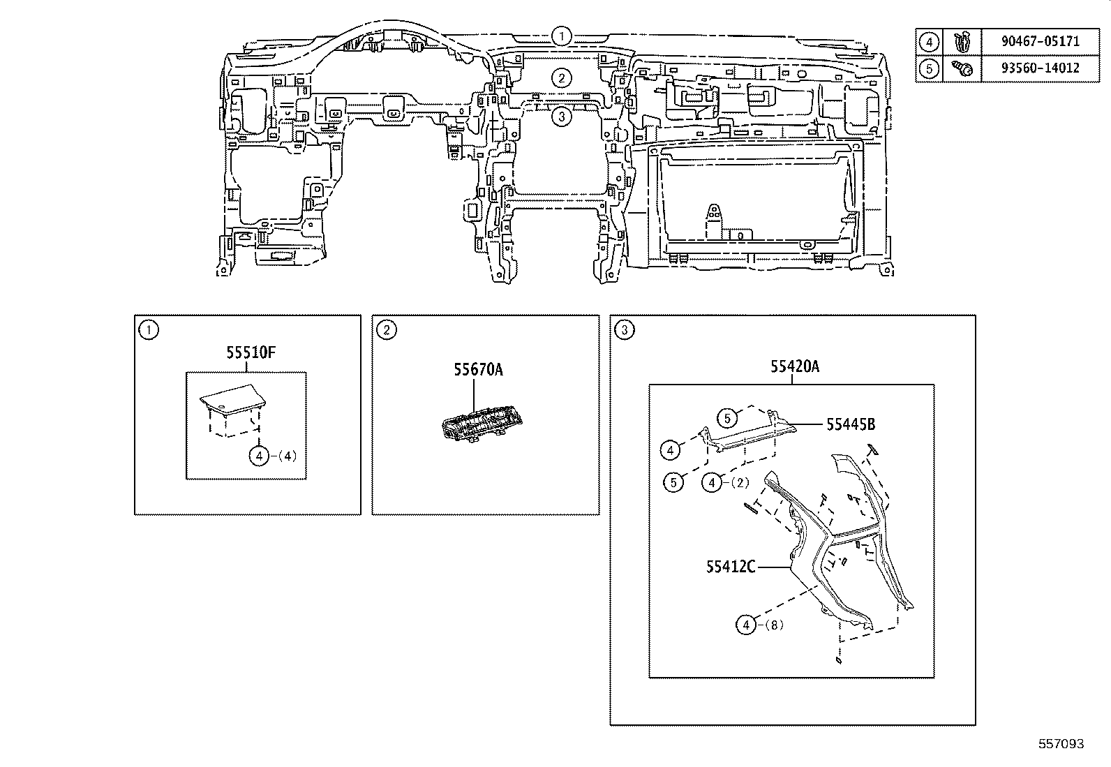 55305-78020-C2 PANEL SUB-ASSY, INSTRUMENT, UPPER product image
