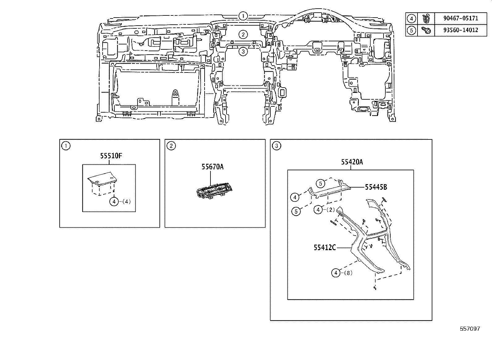 55305-78020-C2 PANEL SUB-ASSY, INSTRUMENT, UPPER product image
