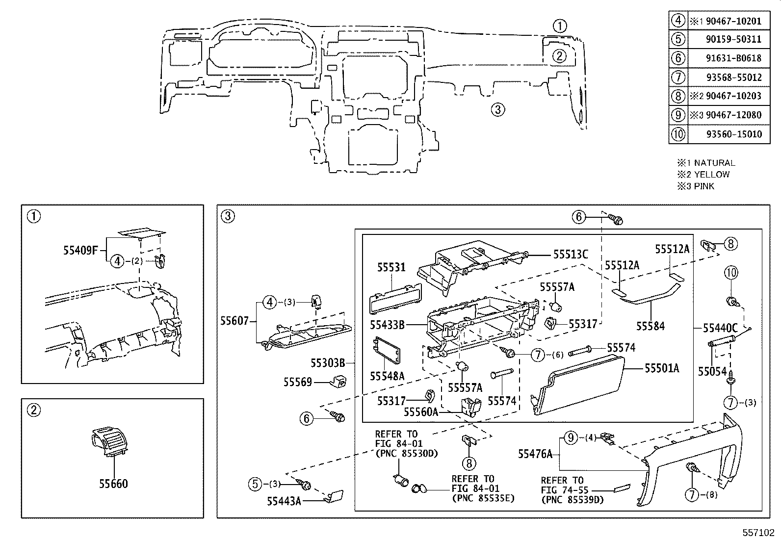 55054-35030 STOPPER SUB-ASSY, GLOVE COMPARTMENT DOOR product image