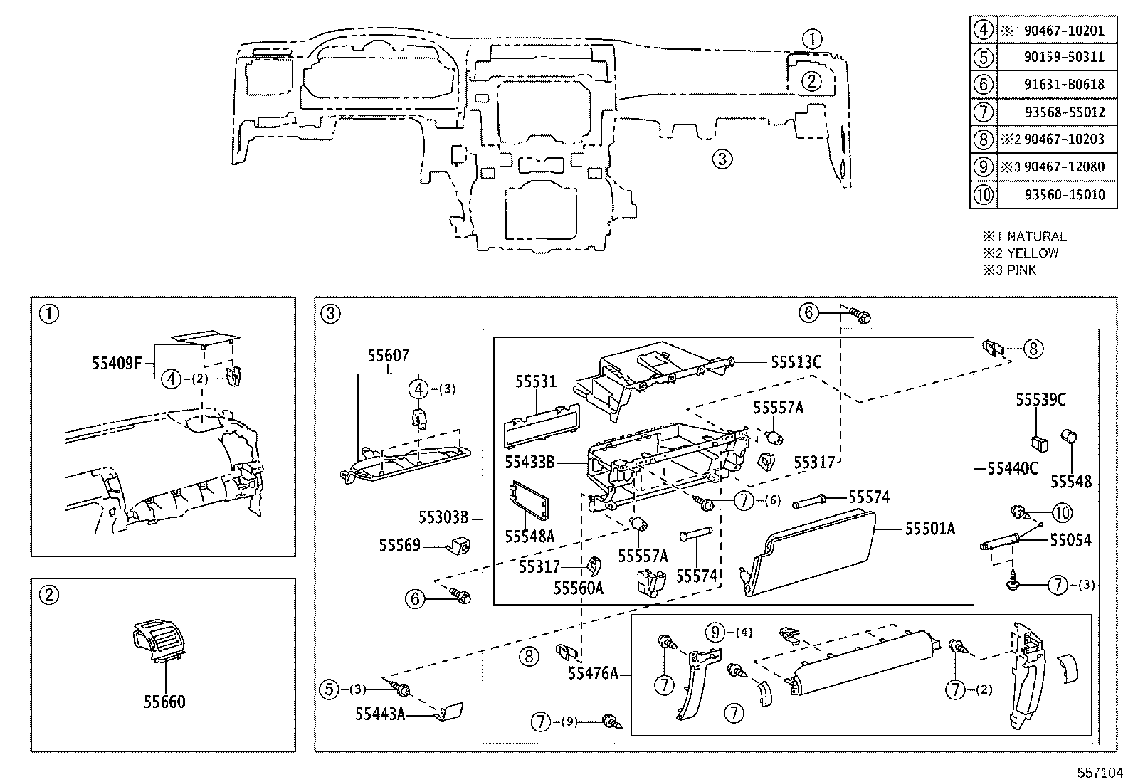 55054-35030 STOPPER SUB-ASSY, GLOVE COMPARTMENT DOOR product image