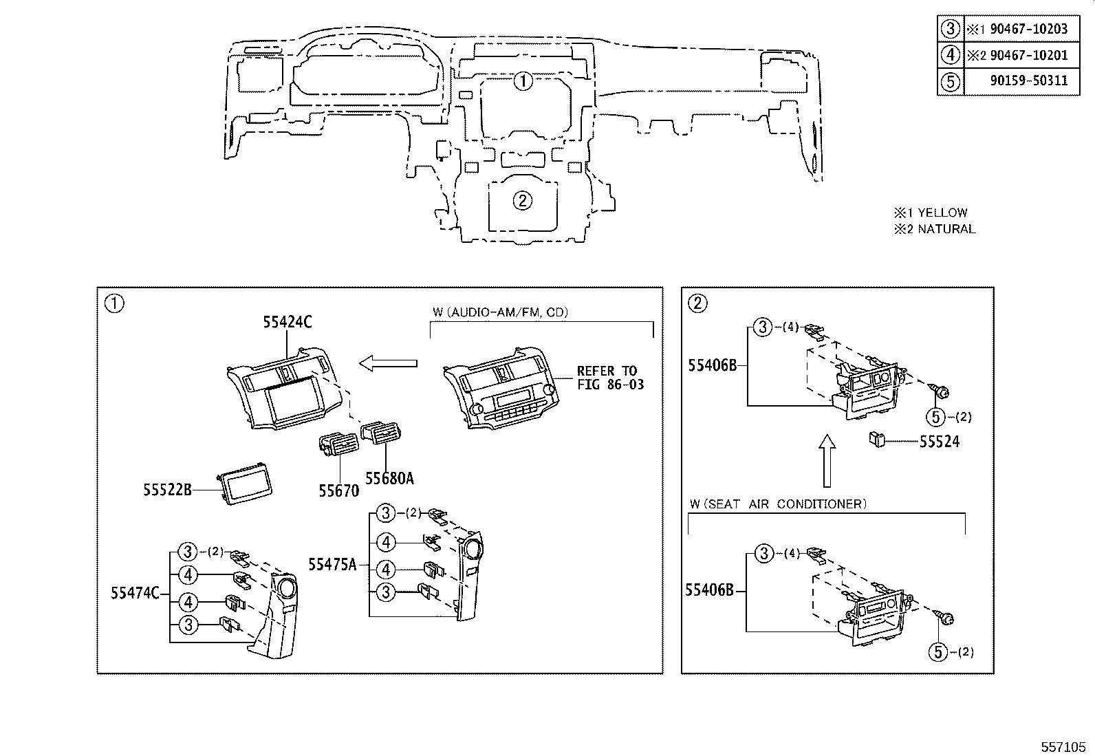 55054-35030 STOPPER SUB-ASSY, GLOVE COMPARTMENT DOOR product image