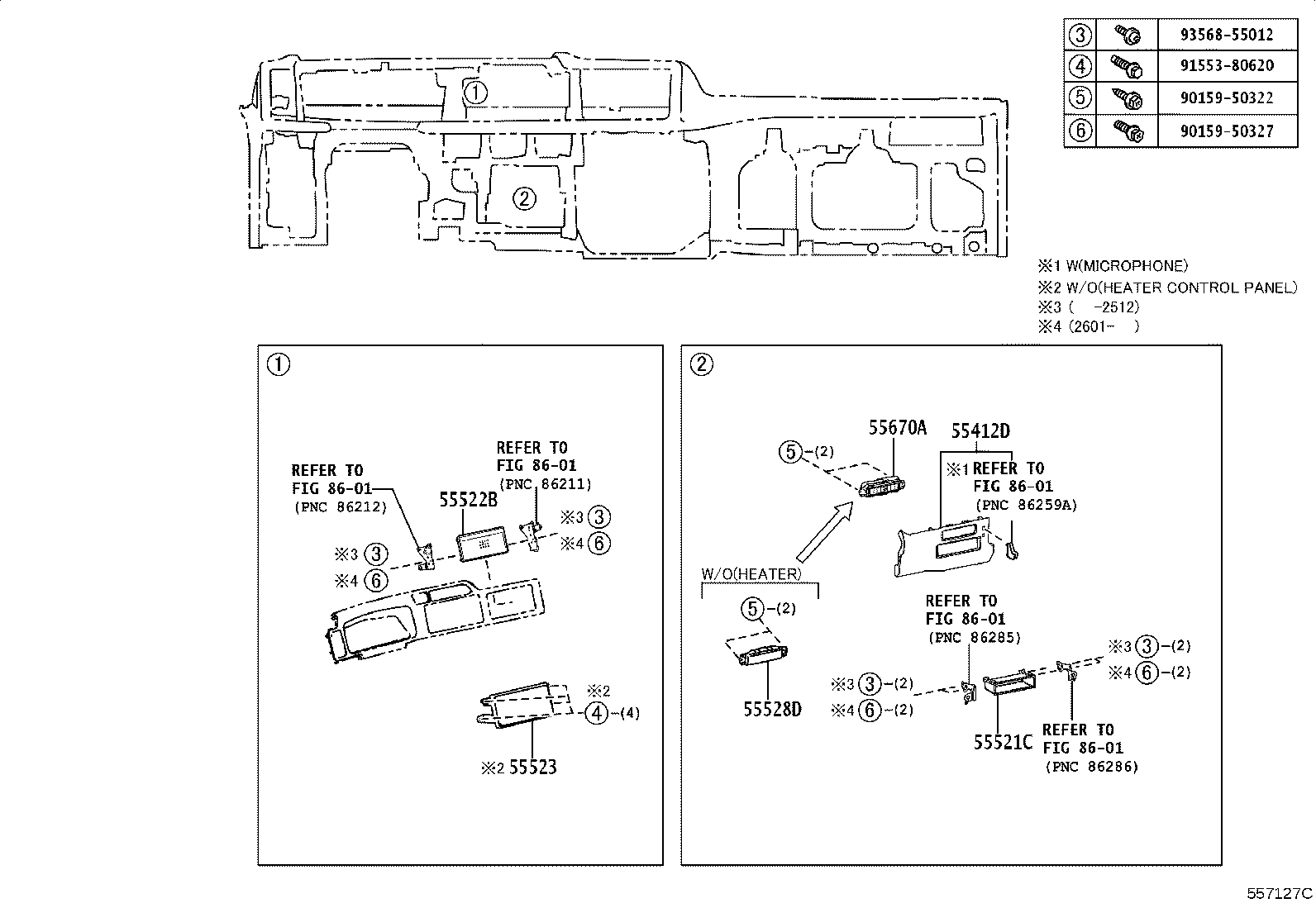 55306-36060 BRACE SUB-ASSY, INSTRUMENT PANEL, NO.1 product image