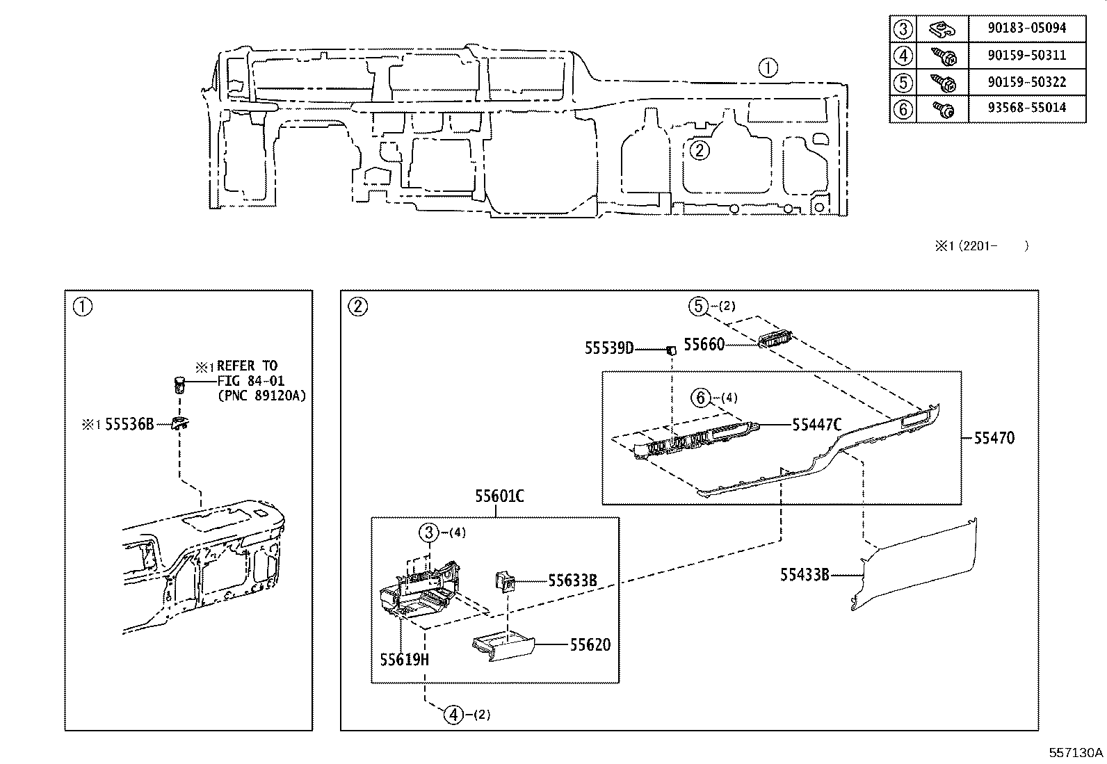 55306-36060 BRACE SUB-ASSY, INSTRUMENT PANEL, NO.1 product image