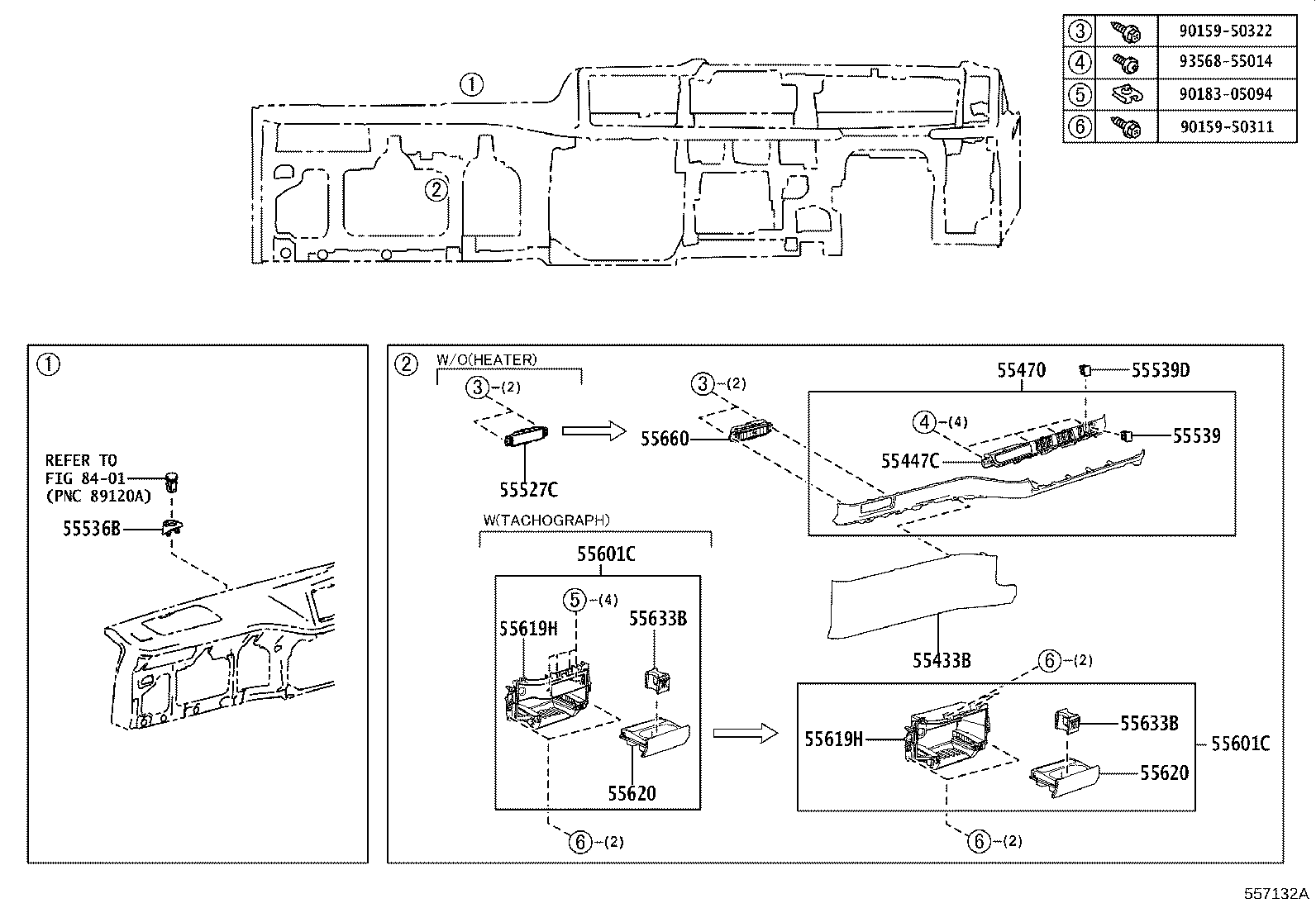 55306-36060 BRACE SUB-ASSY, INSTRUMENT PANEL, NO.1 product image