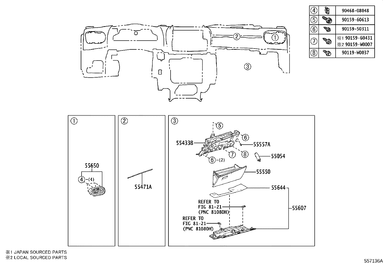 55306-K0040 BRACE SUB-ASSY, INSTRUMENT PANEL, NO.1 product image