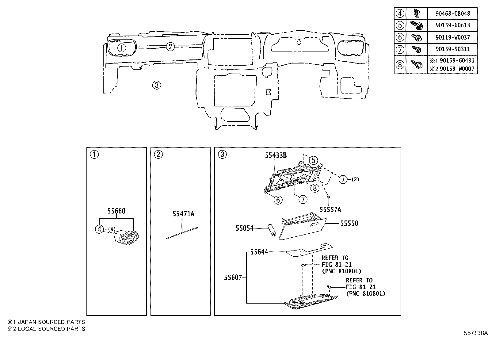 55306-K0040 BRACE SUB-ASSY, INSTRUMENT PANEL, NO.1 product image