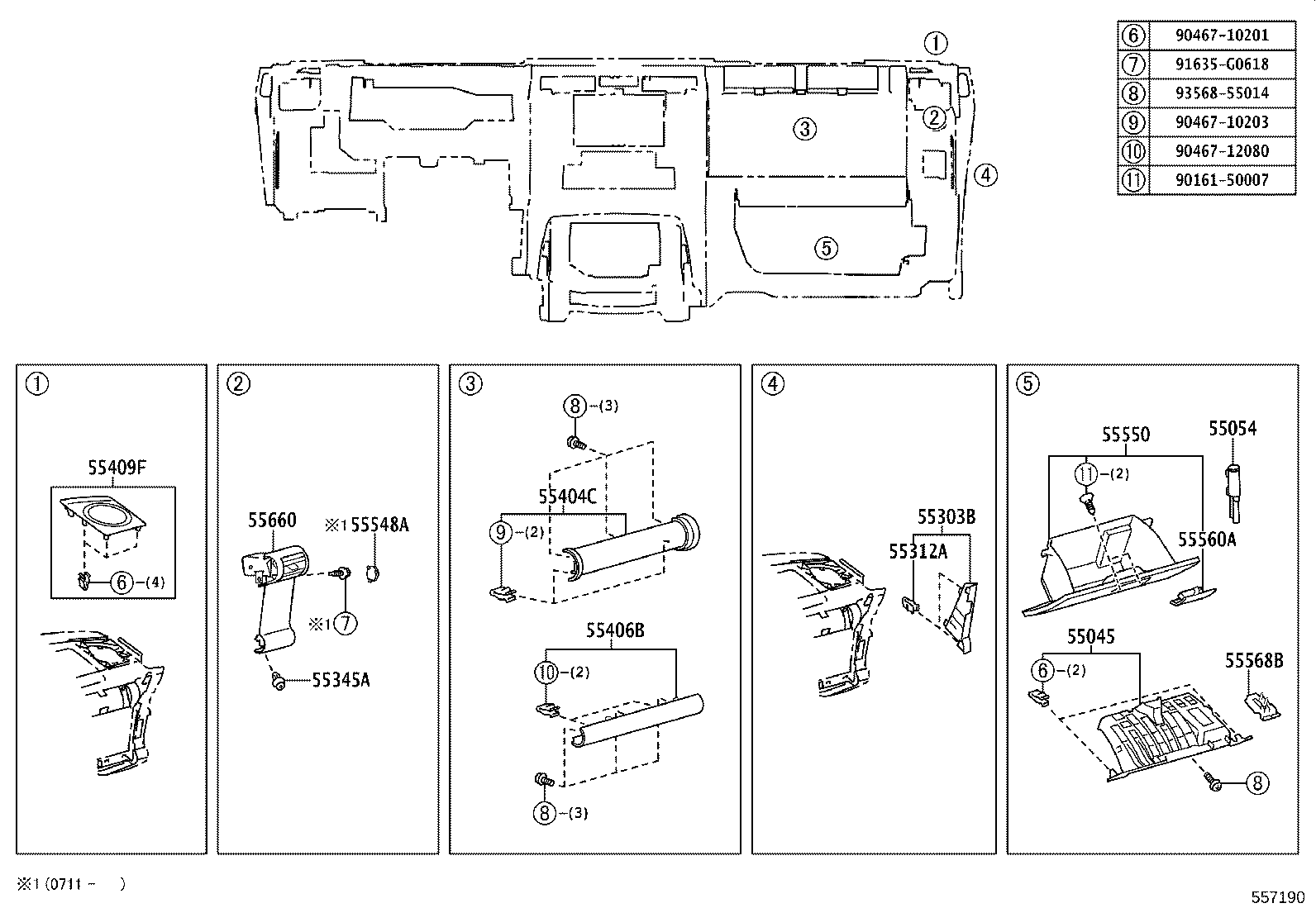 55042-35010-B0 DOOR SUB-ASSY, INSTRUMENT PANEL BOX, NO.2 product image