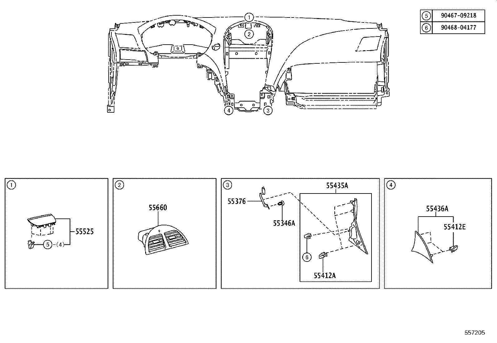 55054-33070 STOPPER SUB-ASSY, GLOVE COMPARTMENT DOOR product image