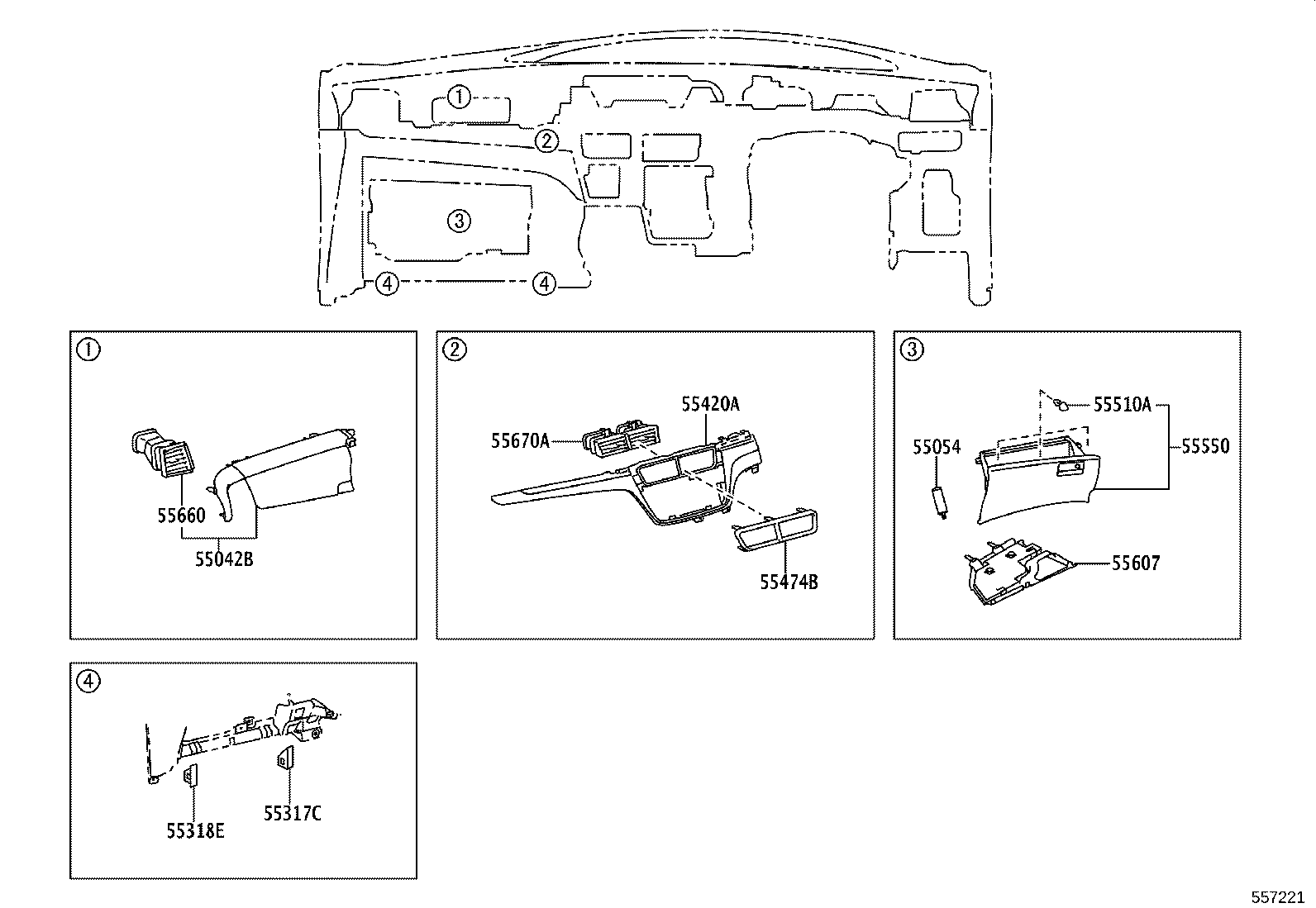 55302-28060-B0 PANEL SUB-ASSY, INSTRUMENT, UPPER product image