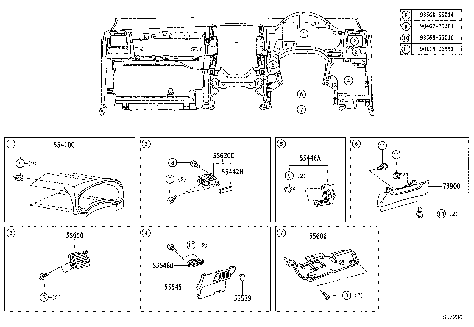 55302-12180-J1 PANEL SUB-ASSY, INSTRUMENT, UPPER product image