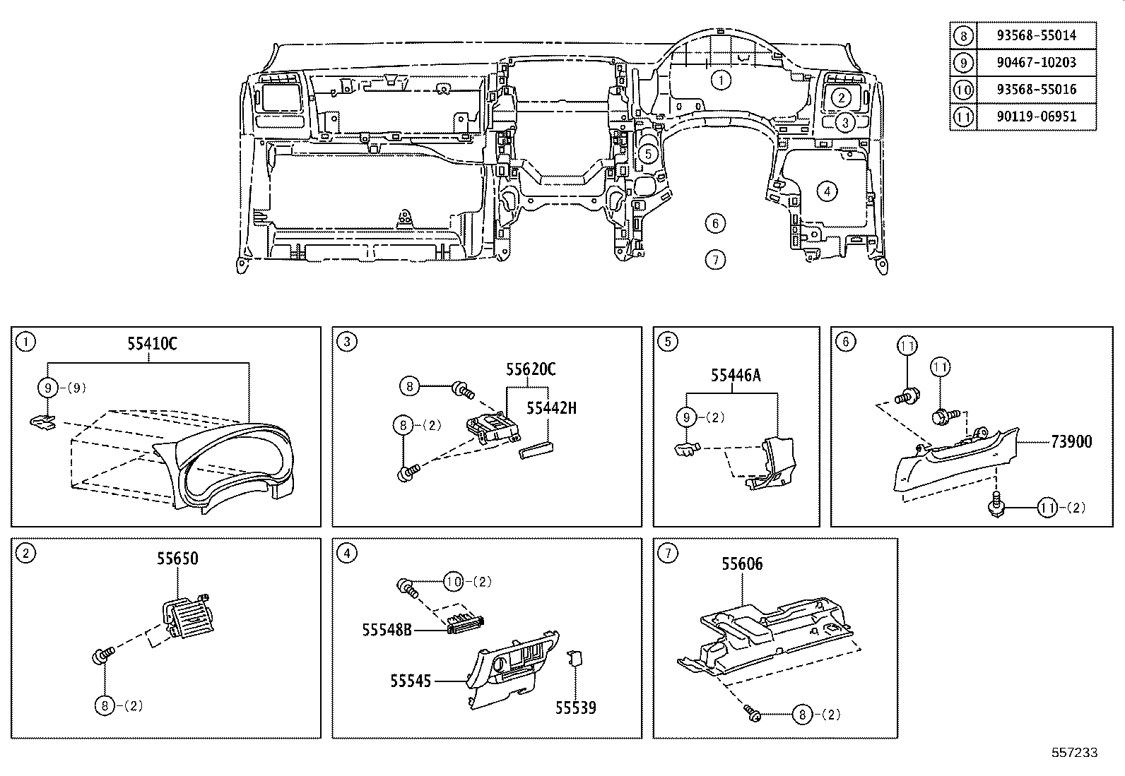 55302-12180-J1 PANEL SUB-ASSY, INSTRUMENT, UPPER product image