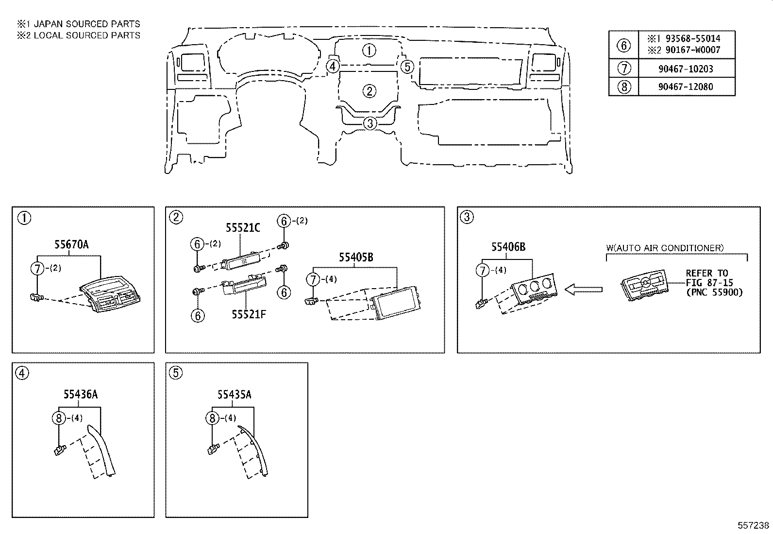 55405-02100 PANEL SUB-ASSY, INSTRUMENT CLUSTER FINISH, CENTER product image