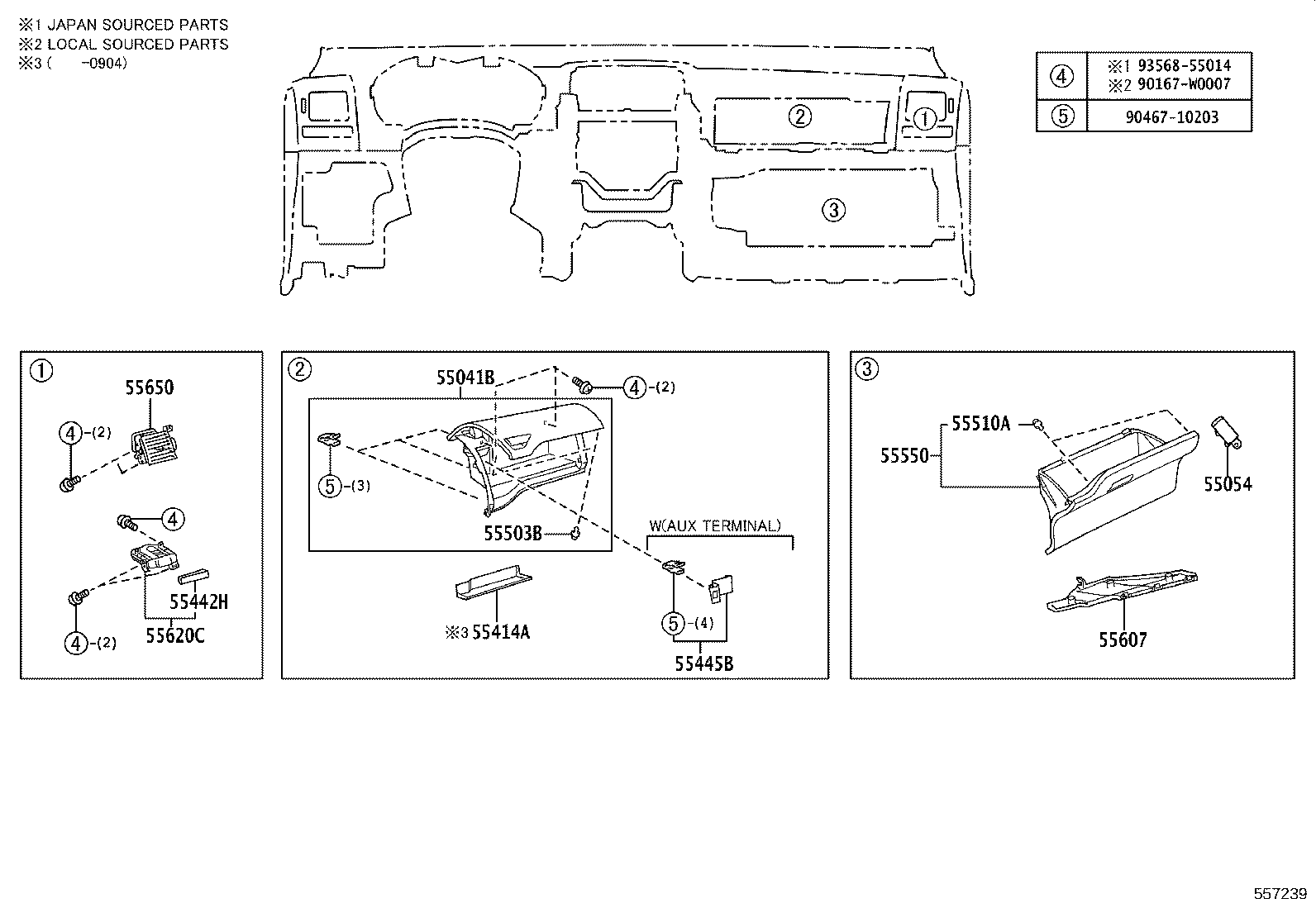 55405-02100 PANEL SUB-ASSY, INSTRUMENT CLUSTER FINISH, CENTER product image