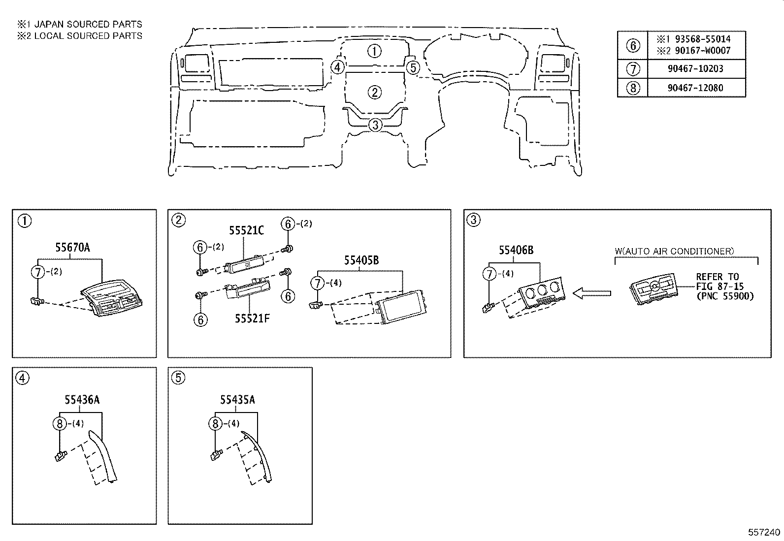 55405-02100 PANEL SUB-ASSY, INSTRUMENT CLUSTER FINISH, CENTER product image