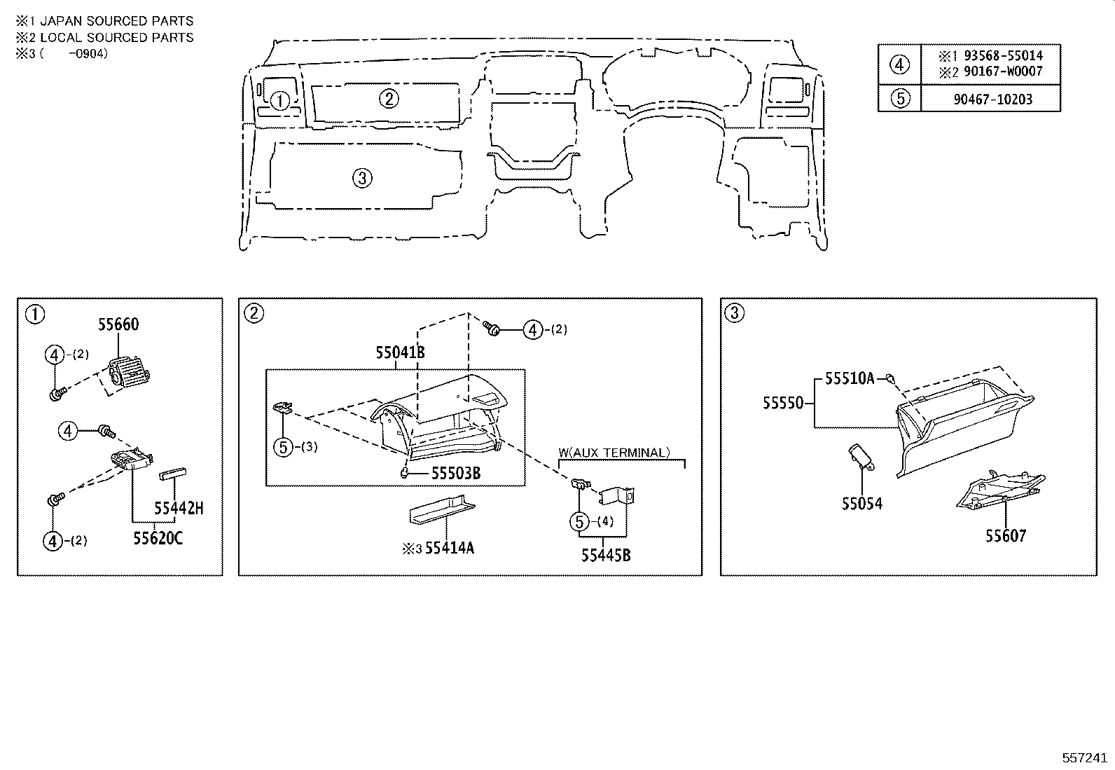55405-02100 PANEL SUB-ASSY, INSTRUMENT CLUSTER FINISH, CENTER product image