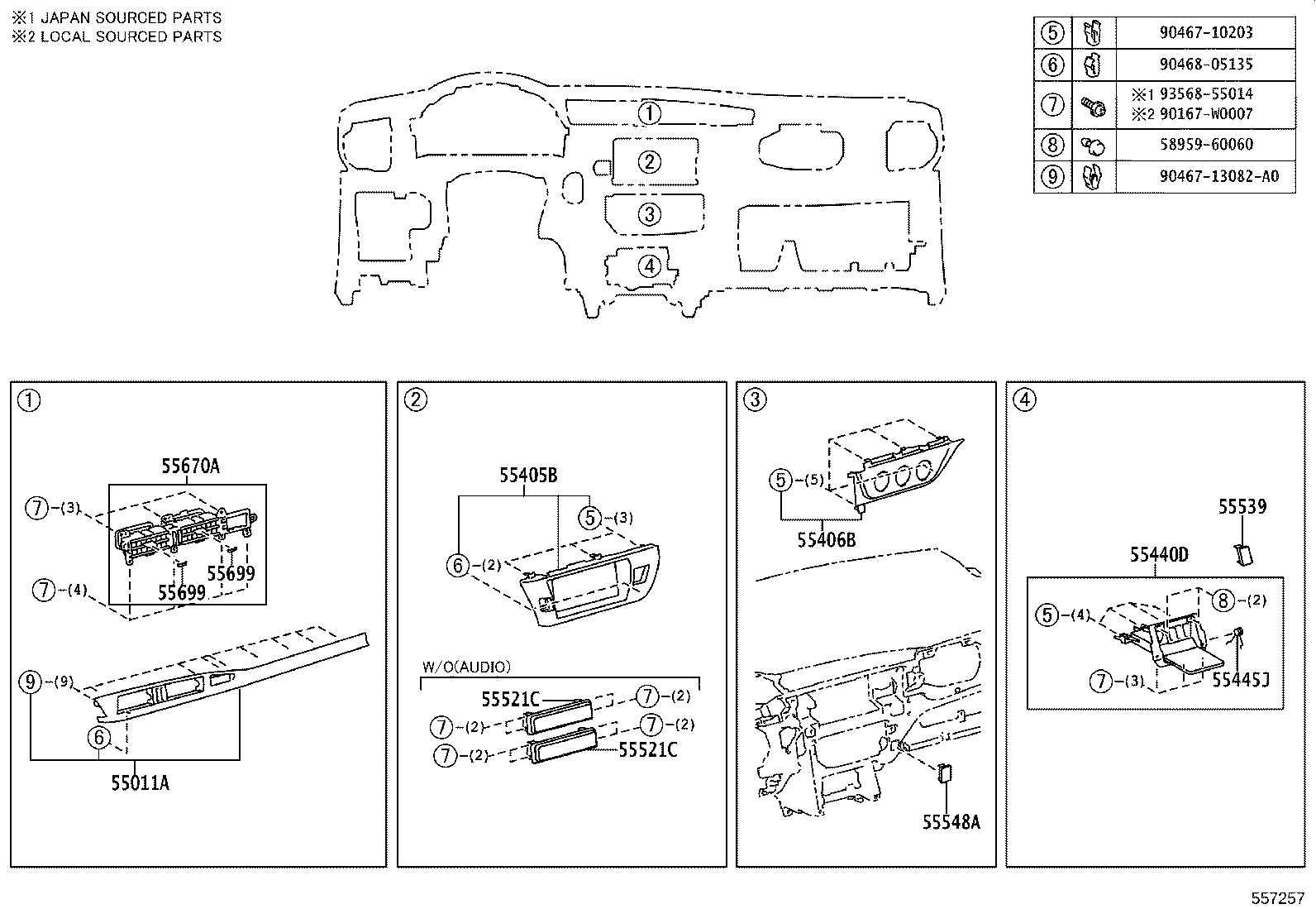 55405-02600-C2 PANEL SUB-ASSY, INSTRUMENT CLUSTER FINISH, CENTER product image