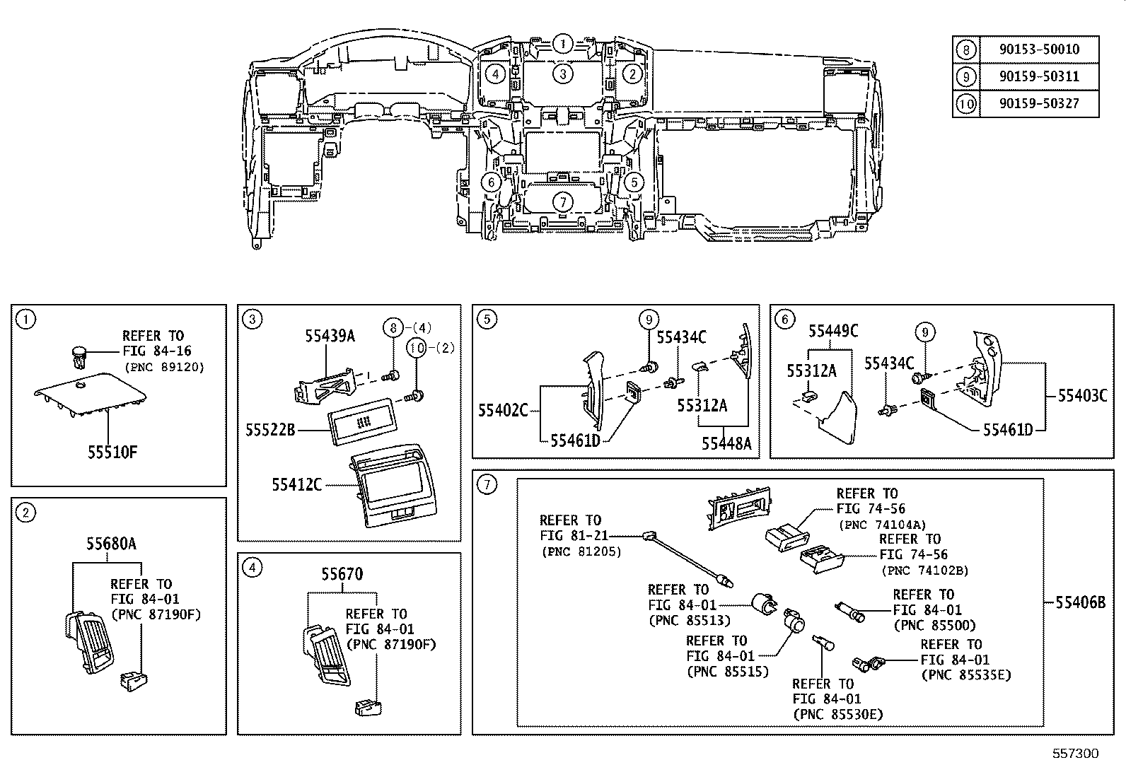 55405-60420 PANEL SUB-ASSY, INSTRUMENT CLUSTER FINISH, CENTER product image