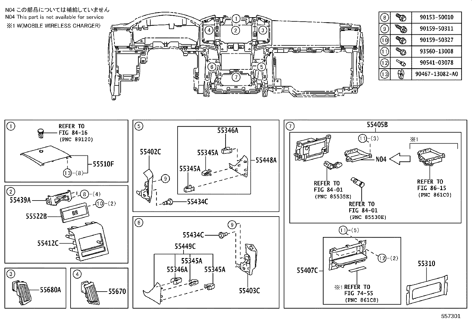 55405-60420 PANEL SUB-ASSY, INSTRUMENT CLUSTER FINISH, CENTER product image