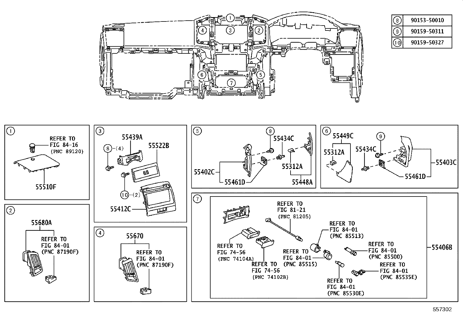 55405-60420 PANEL SUB-ASSY, INSTRUMENT CLUSTER FINISH, CENTER product image