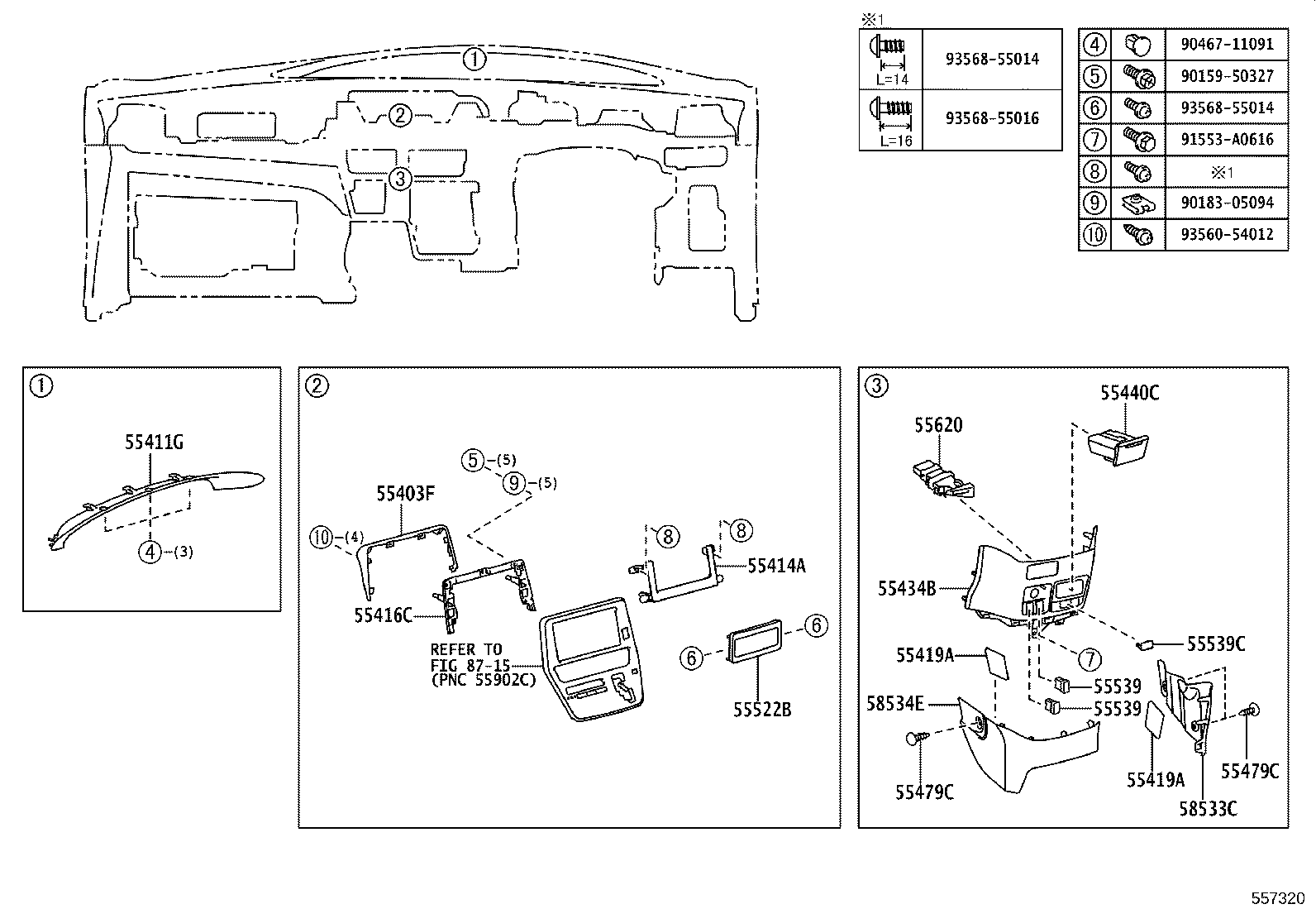 55302-28060-B0 PANEL SUB-ASSY, INSTRUMENT, UPPER product image
