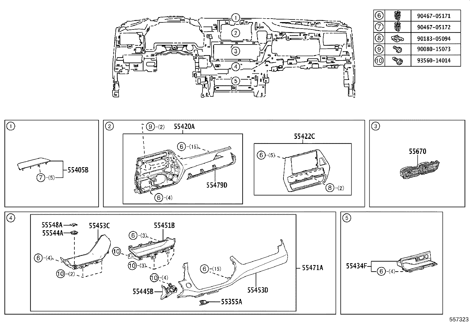 55054-0R020 STOPPER SUB-ASSY, GLOVE COMPARTMENT DOOR product image