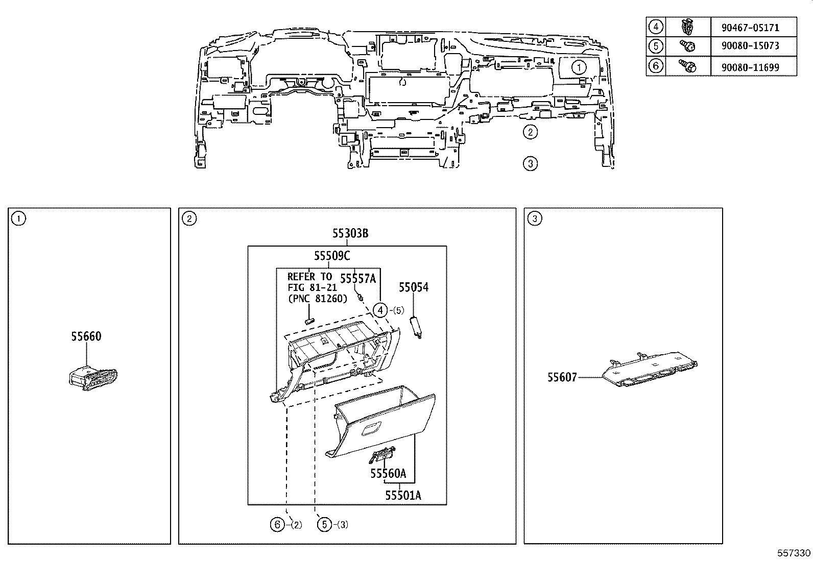 55054-0R020 STOPPER SUB-ASSY, GLOVE COMPARTMENT DOOR product image