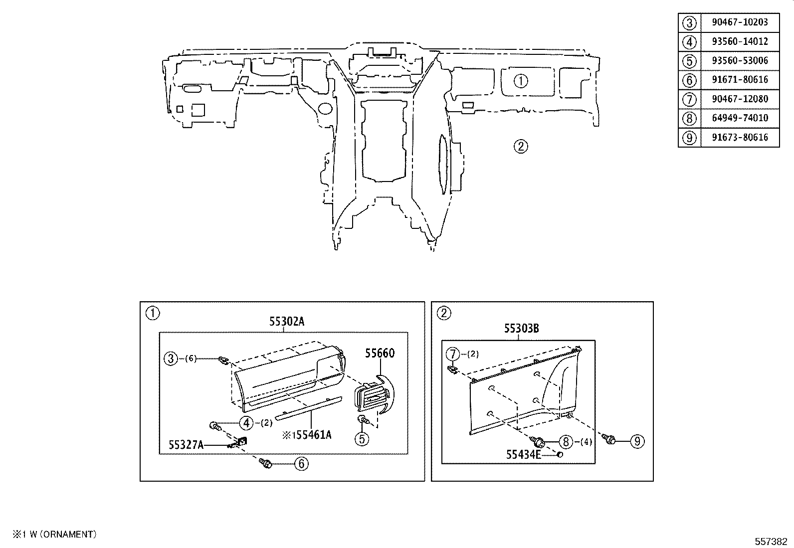 55302-74010-C0 PANEL SUB-ASSY, INSTRUMENT, UPPER product image