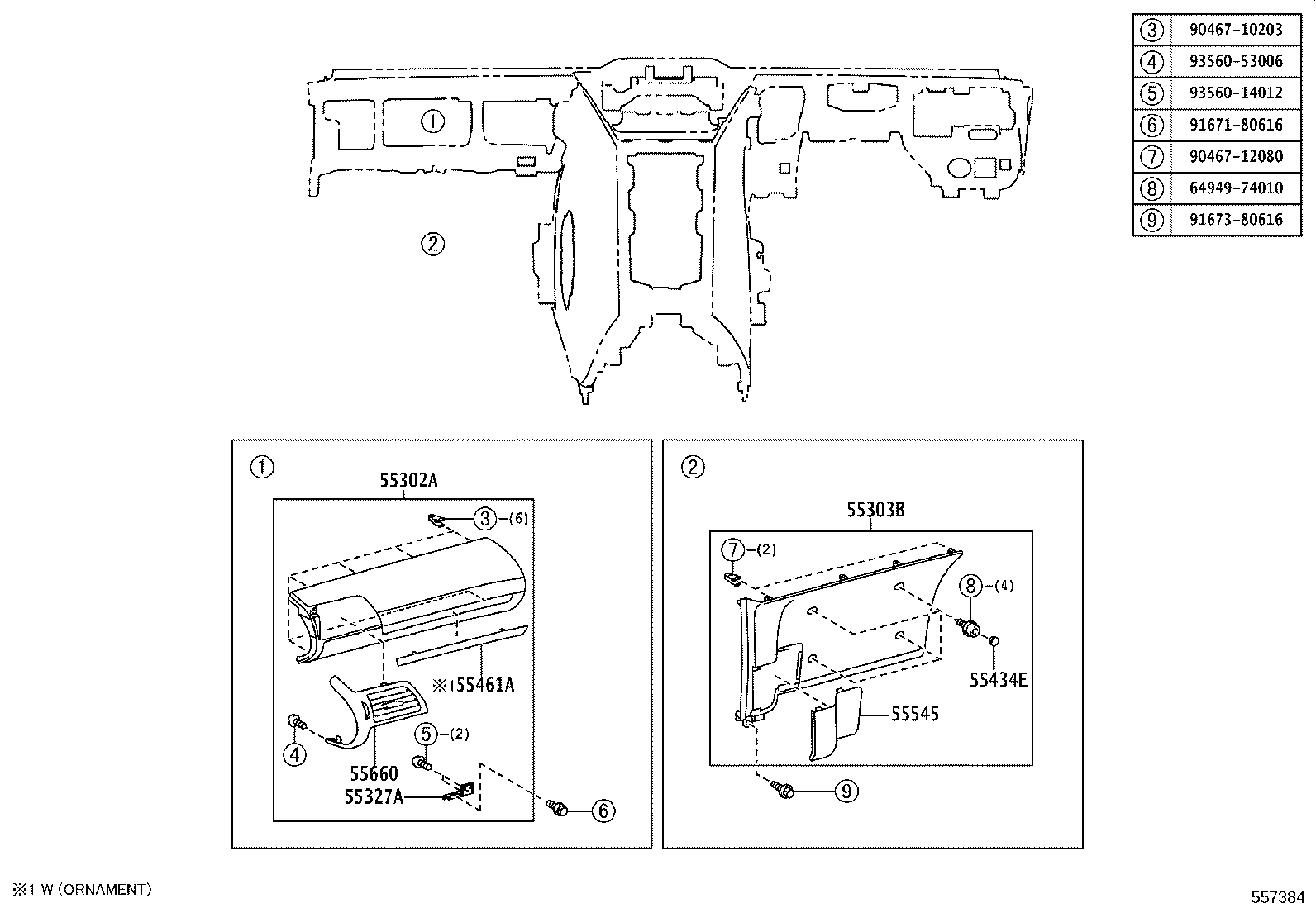 55302-74010-C0 PANEL SUB-ASSY, INSTRUMENT, UPPER product image