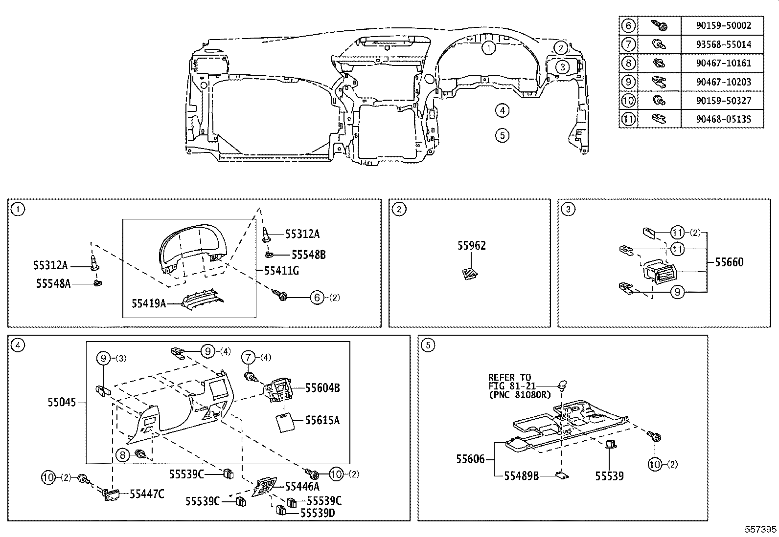 55054-48050 STOPPER SUB-ASSY, GLOVE COMPARTMENT DOOR product image