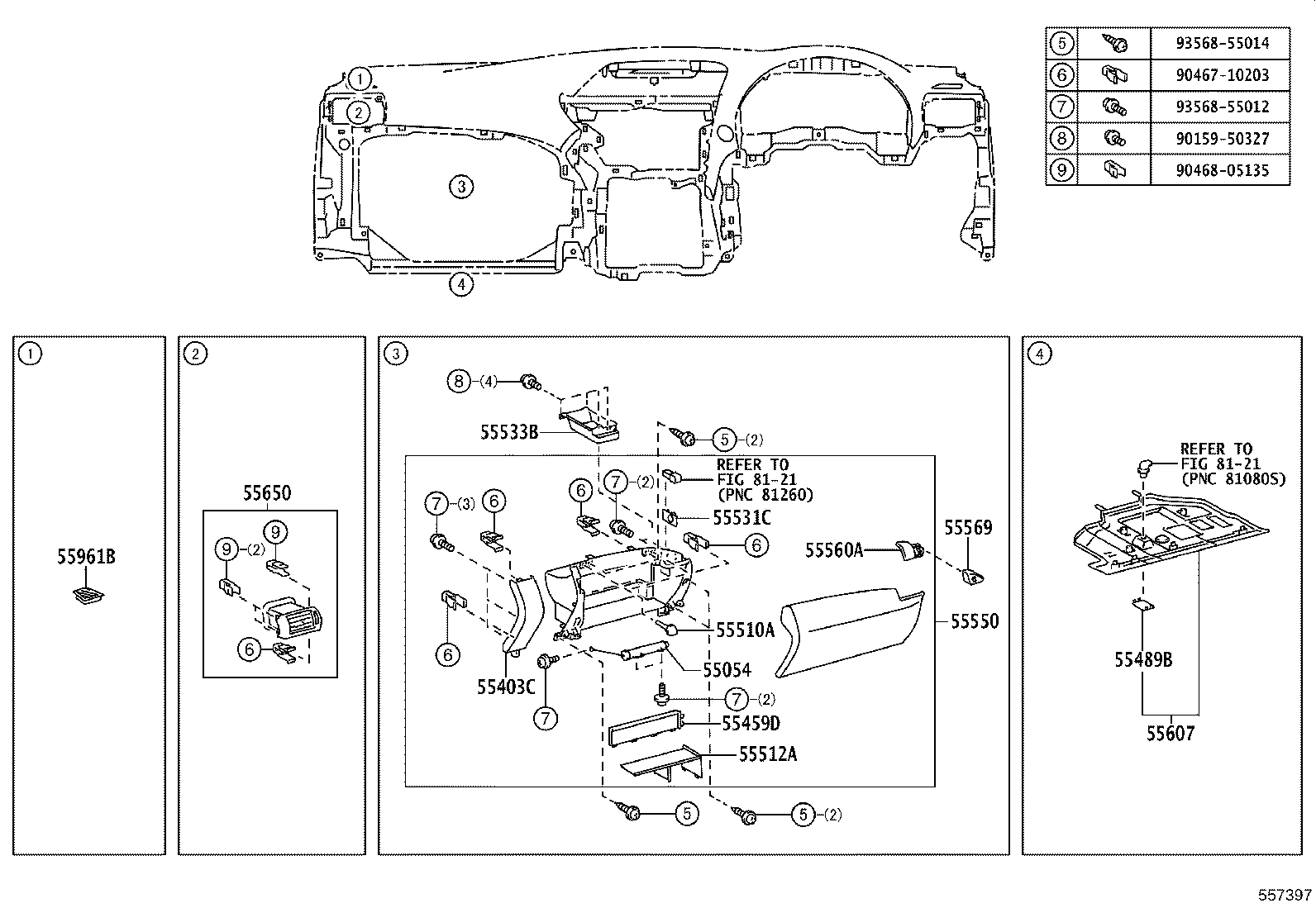 55054-48050 STOPPER SUB-ASSY, GLOVE COMPARTMENT DOOR product image