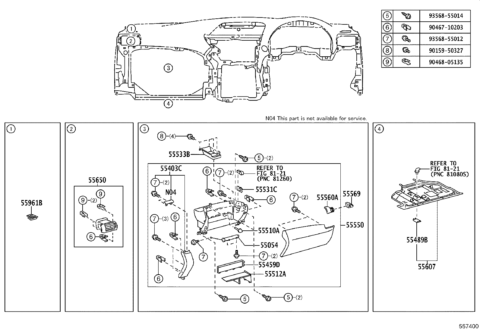 55054-48050 STOPPER SUB-ASSY, GLOVE COMPARTMENT DOOR product image